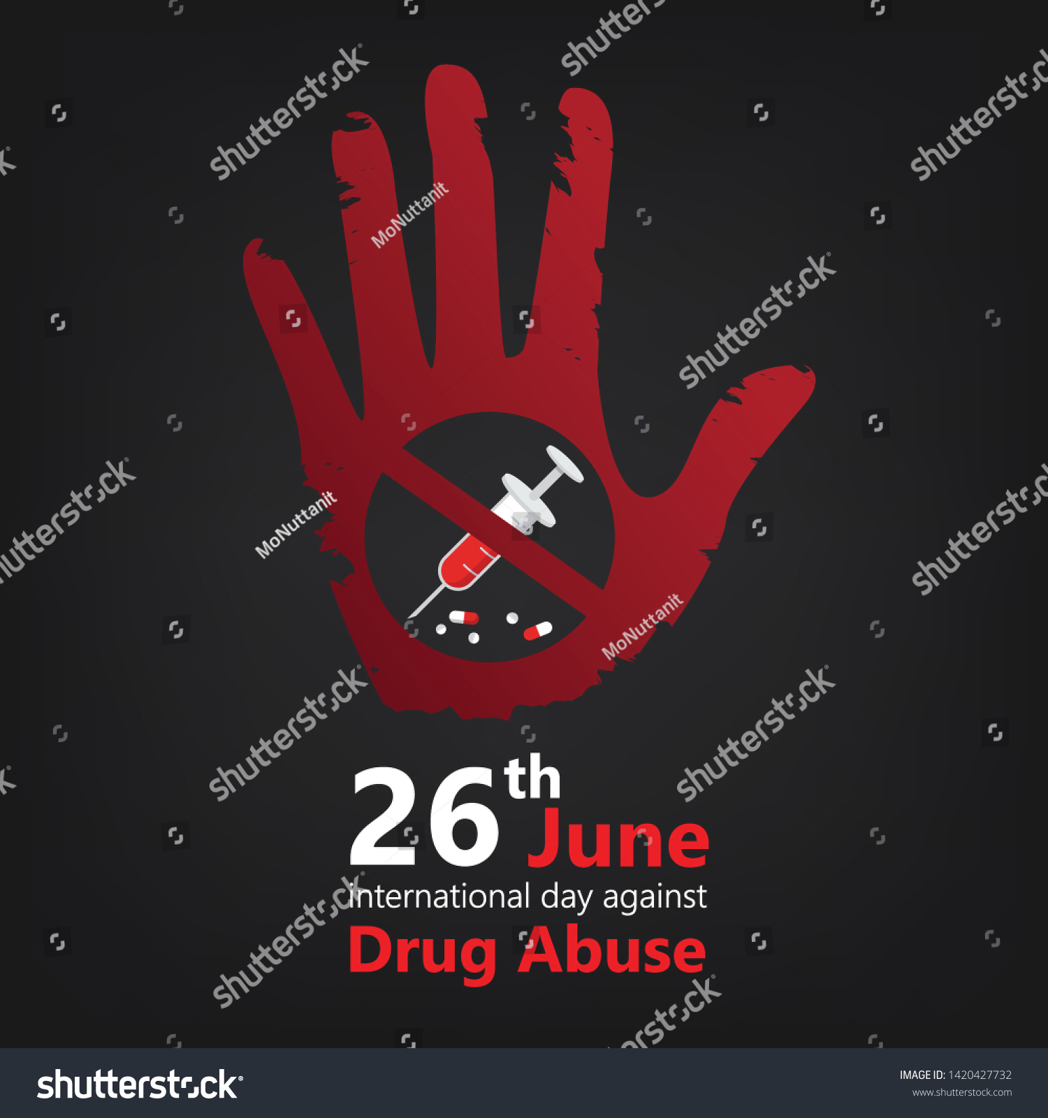 International Day Against Drug Abuse Banner Stock Vector (Royalty Free ...