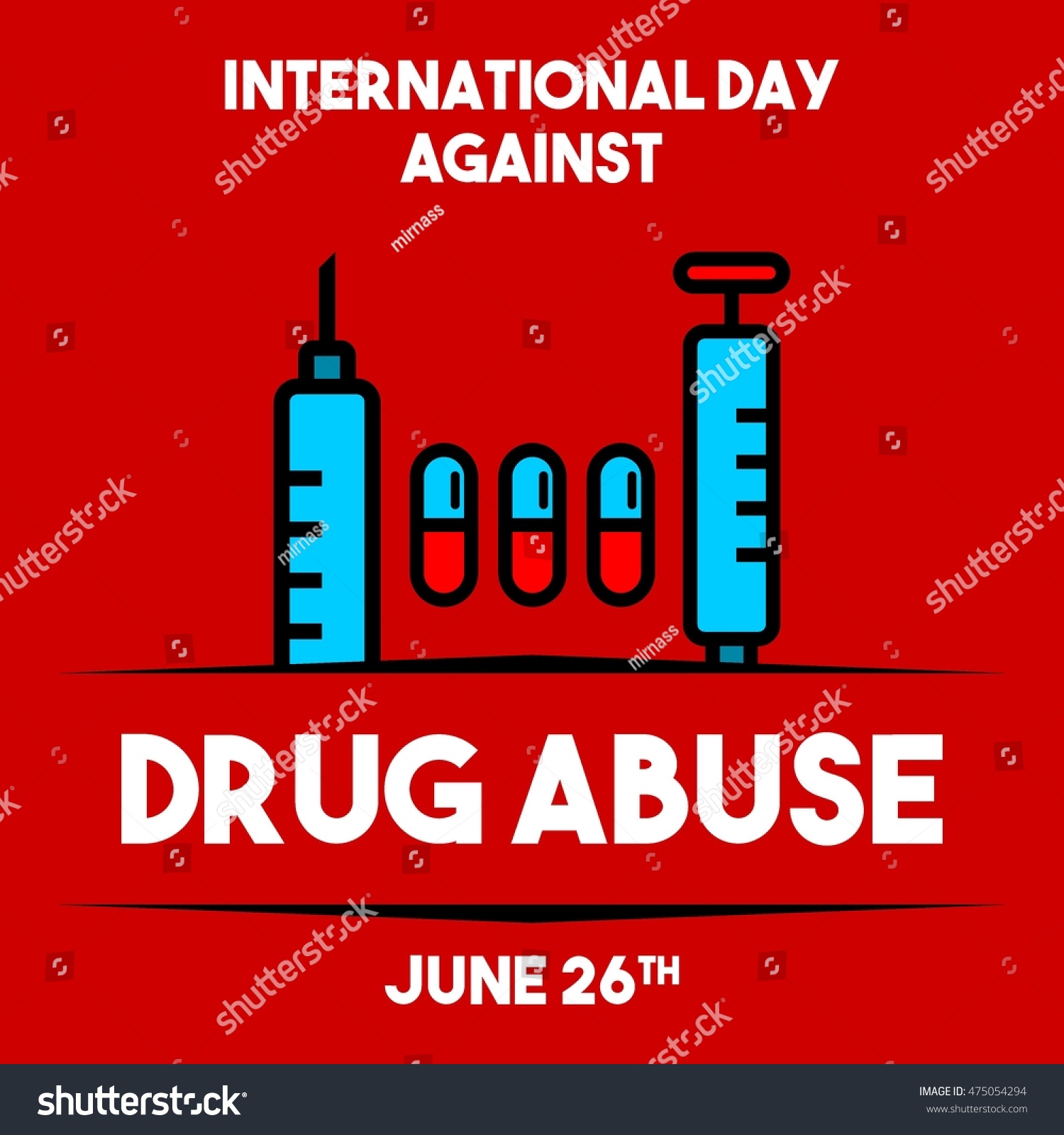 International Day Against Drug Abuse Poster Stock Vector Royalty Free 475054294