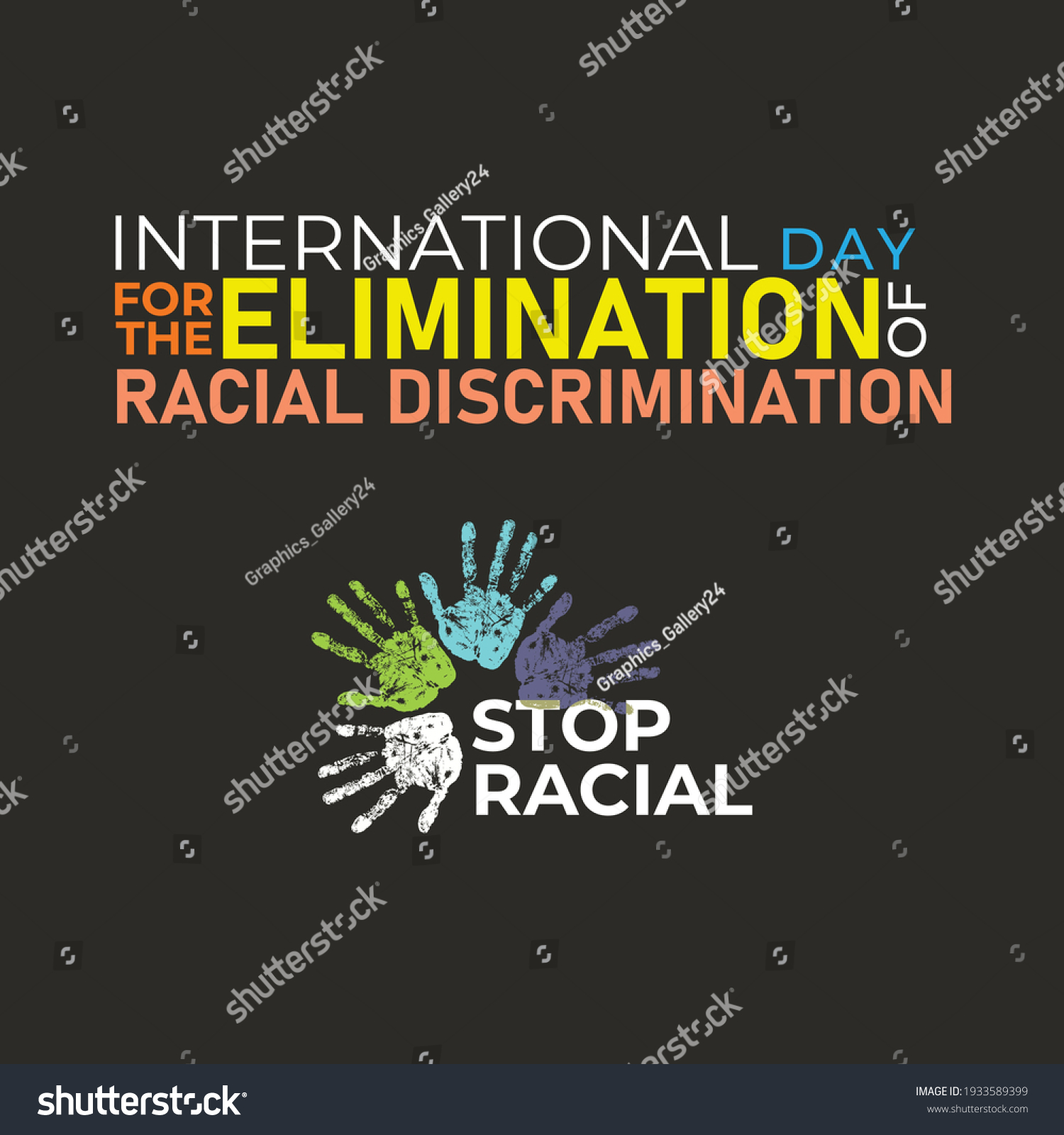 International Day Elimination Racial Discrimination Stock Vector