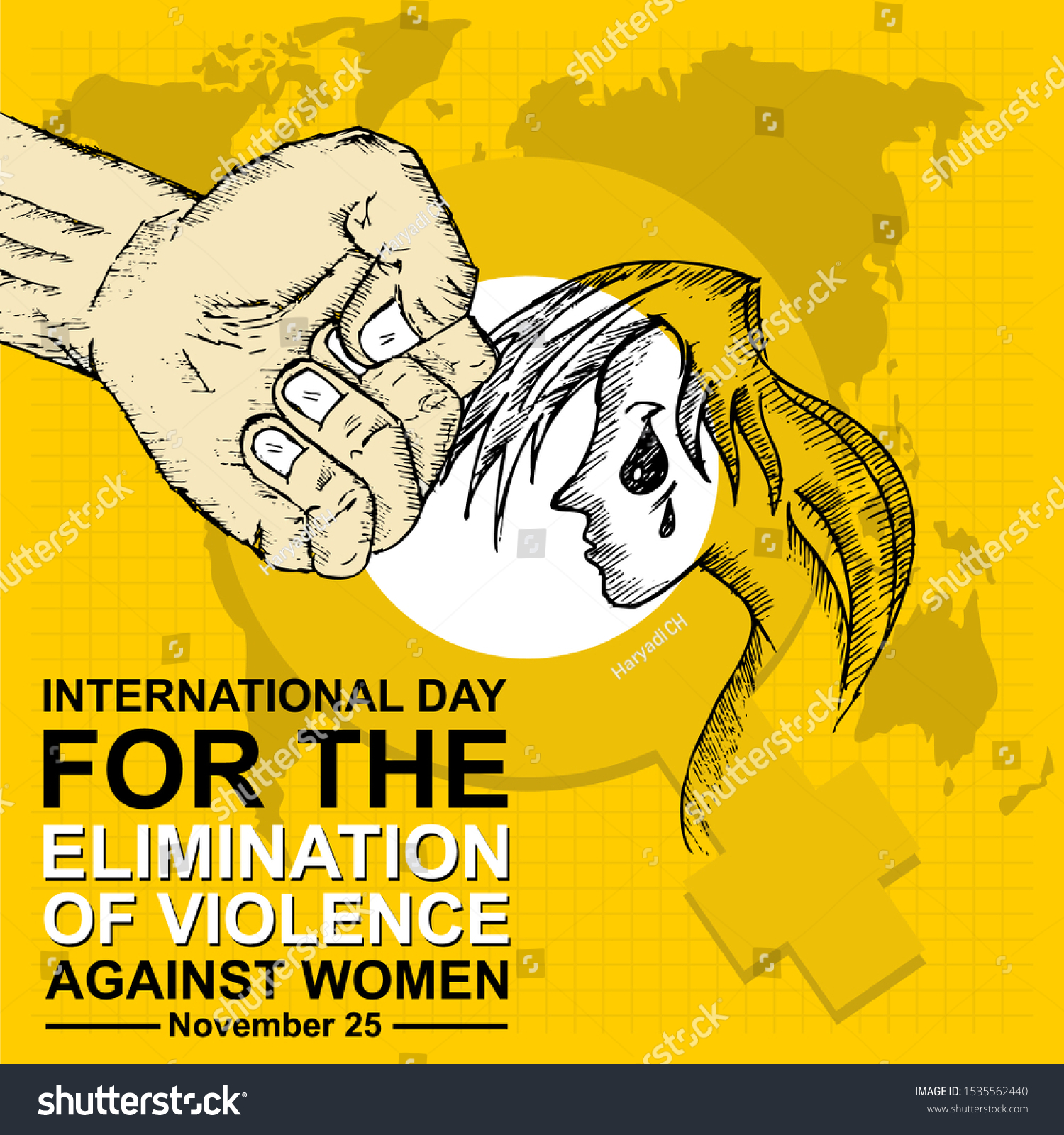 International Day Elimination Violence Against Women Stock Vector