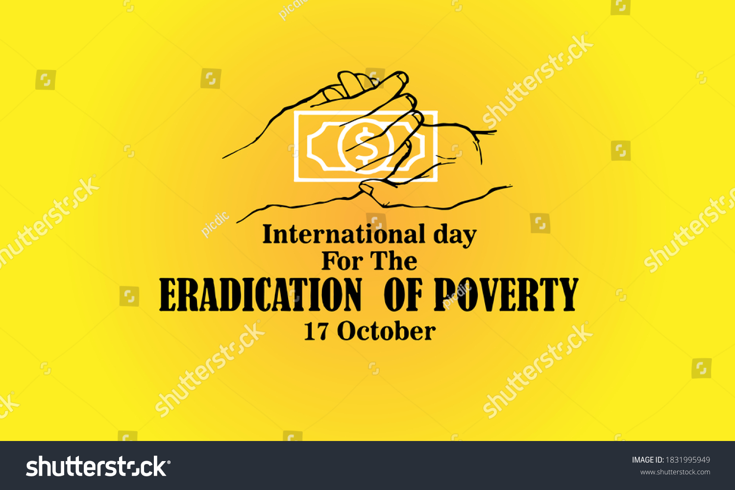 International Day Eradication Poverty Banner Poster Stock Vector