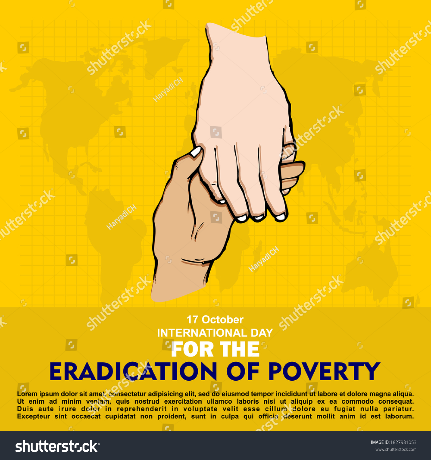 International Day Eradication Poverty Poster Banner เวกเตอร์สต็อก