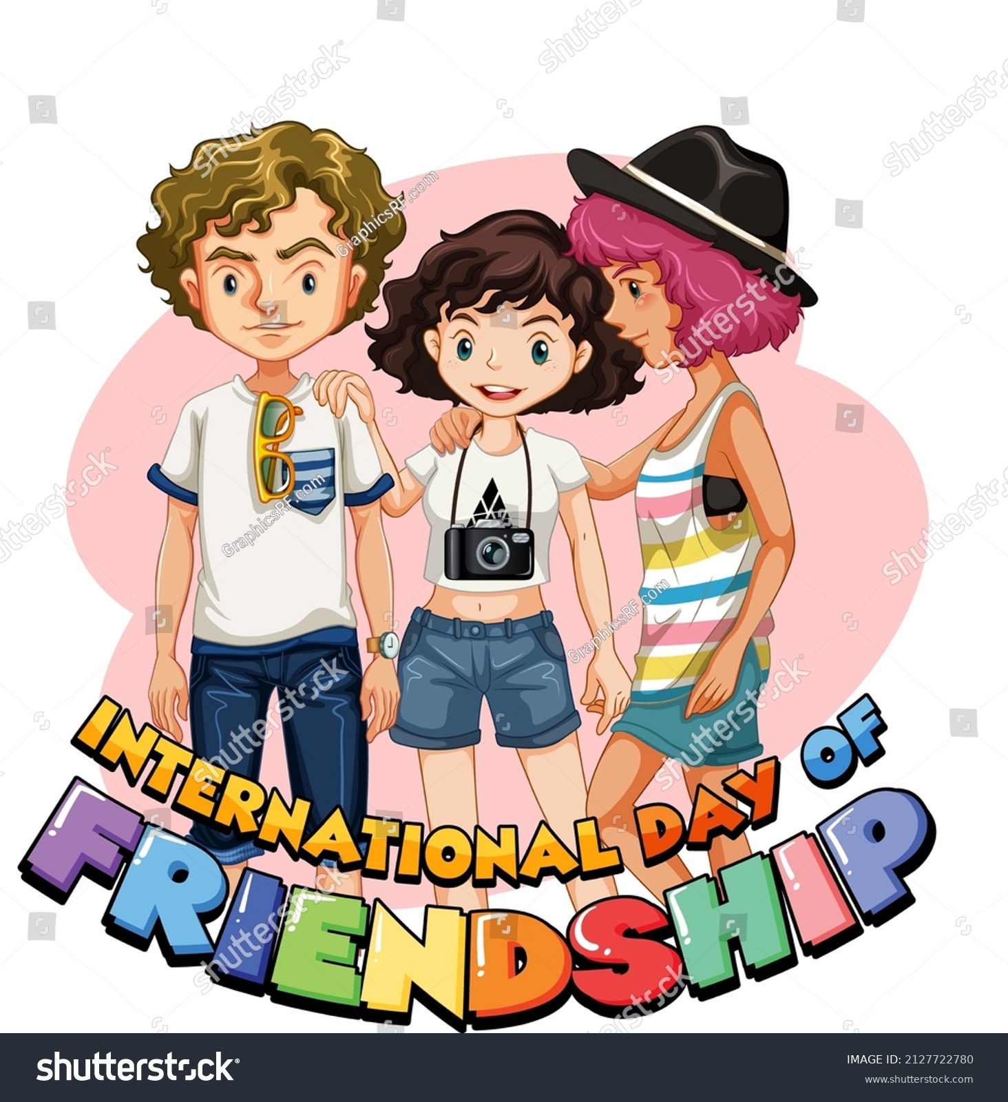 International Day Friendship Logo Teenagers Illustration Stock Vector ...