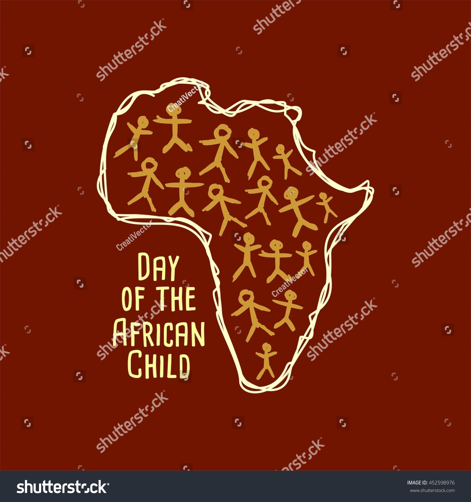 International Day African Child Vector Illustration Stock Vector