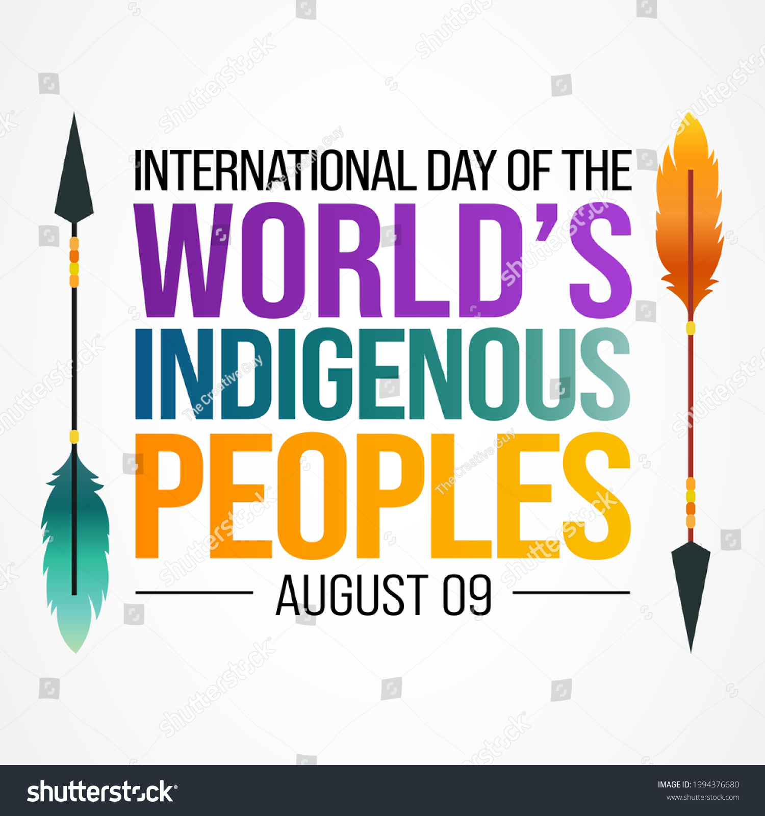 International Day Worlds Indigenous Peoples Observed Stock Vector
