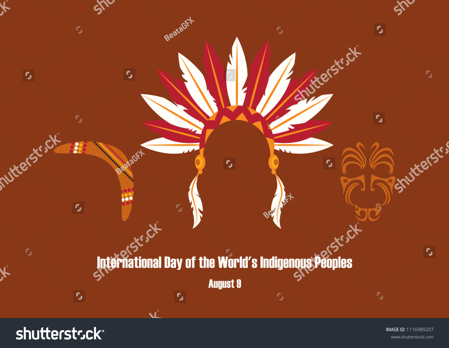 International Day Worlds Indigenous Peoples Vector เวกเตอร์สต็อก ปลอด