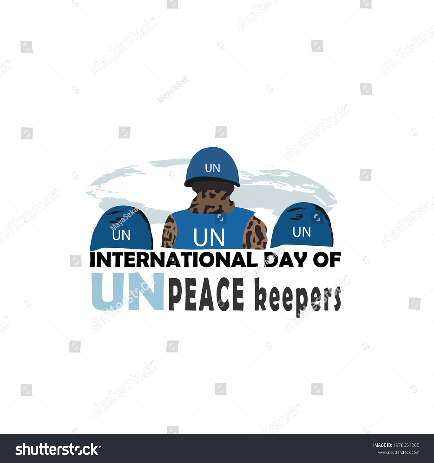 International Day Un Peacekeepers Web Banner Stock Vector (Royalty Free ...