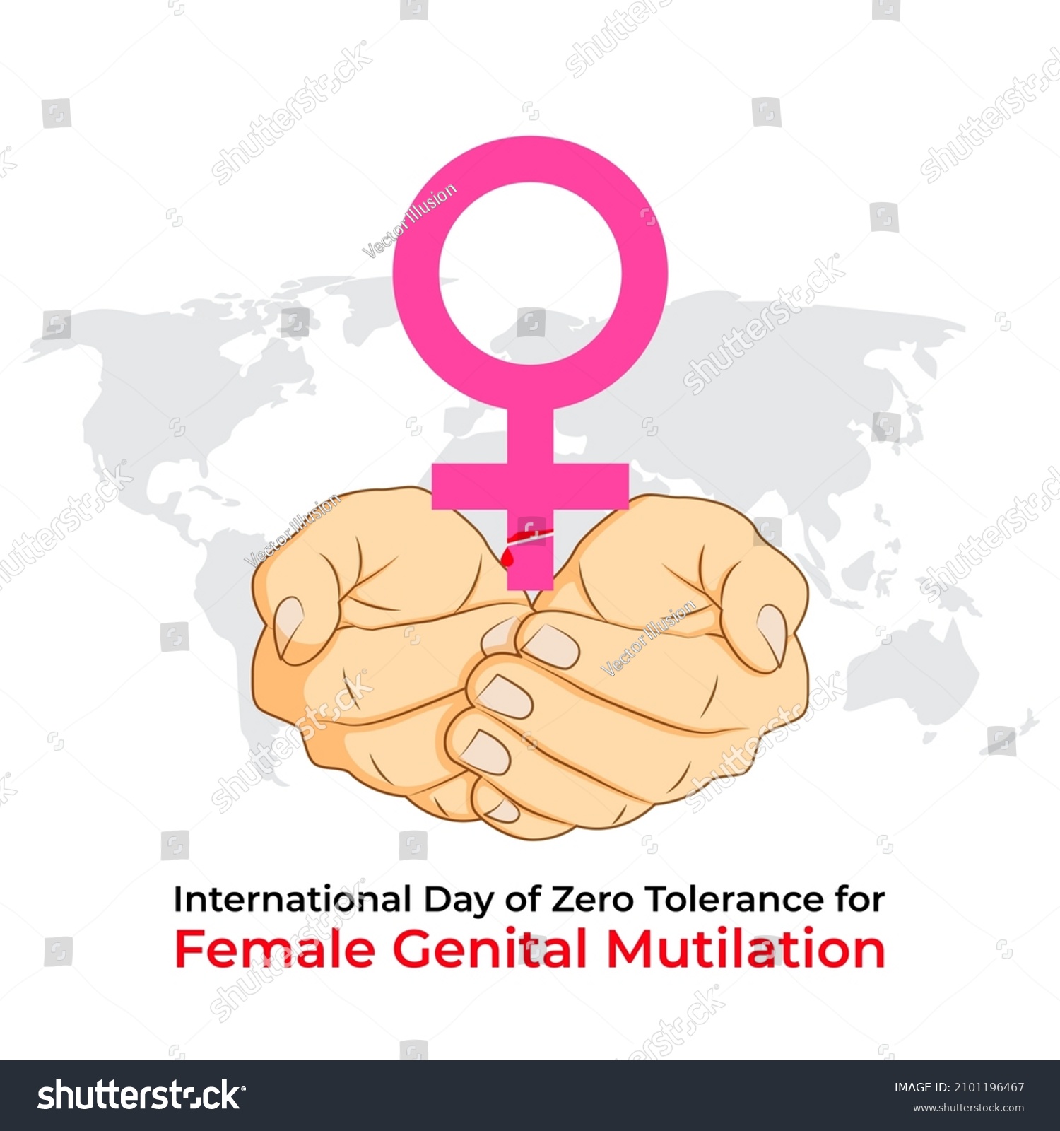 International Day Zero Tolerance Female Genital Stock Vector Royalty Free 2101196467 9082