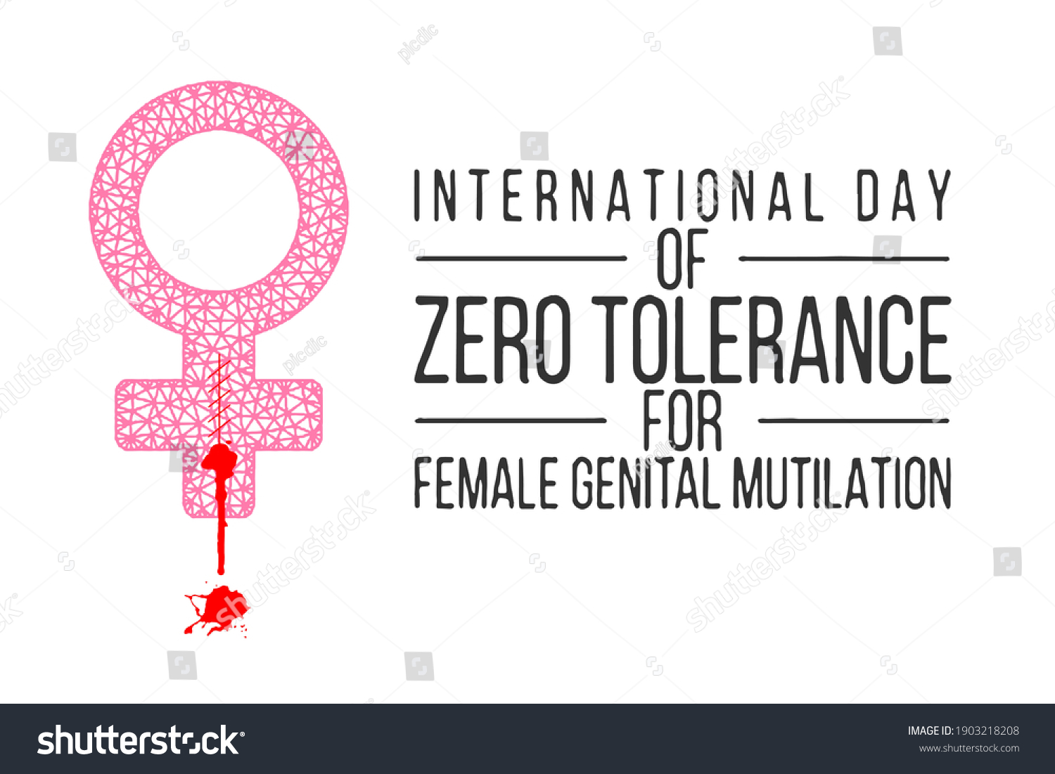 International Day Zero Tolerance Female Genital Stock Vector Royalty Free 1903218208 6317
