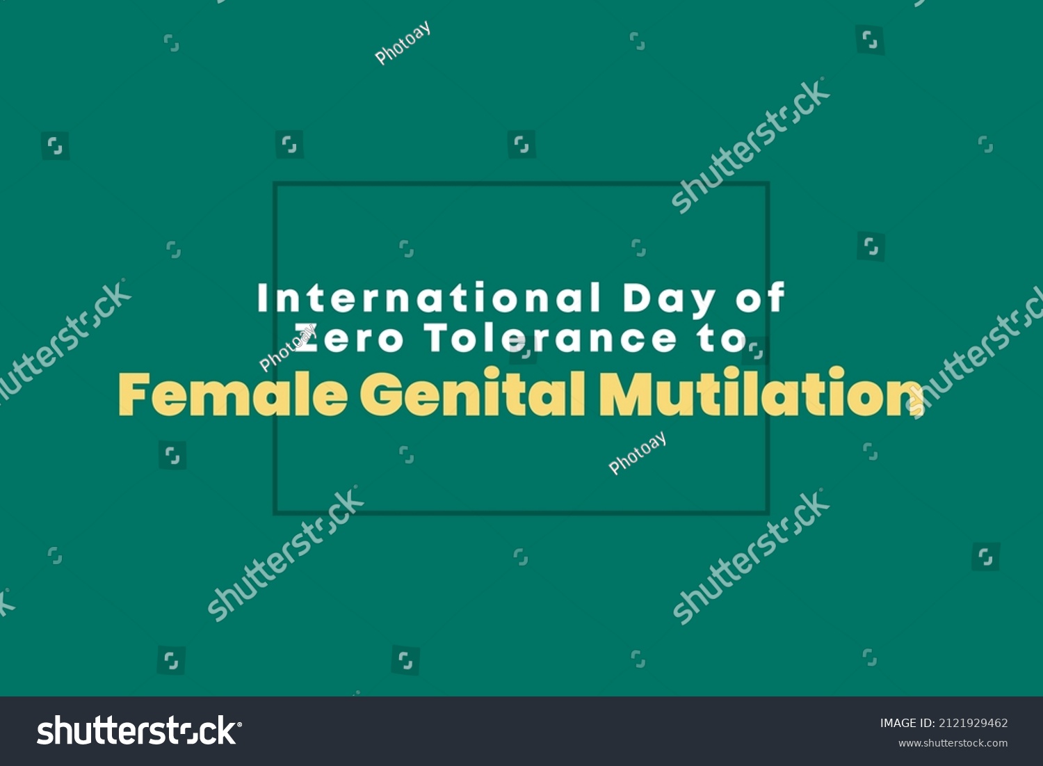 International Day Zero Tolerance Female Genital Vetor Stock Livre De Direitos 2121929462