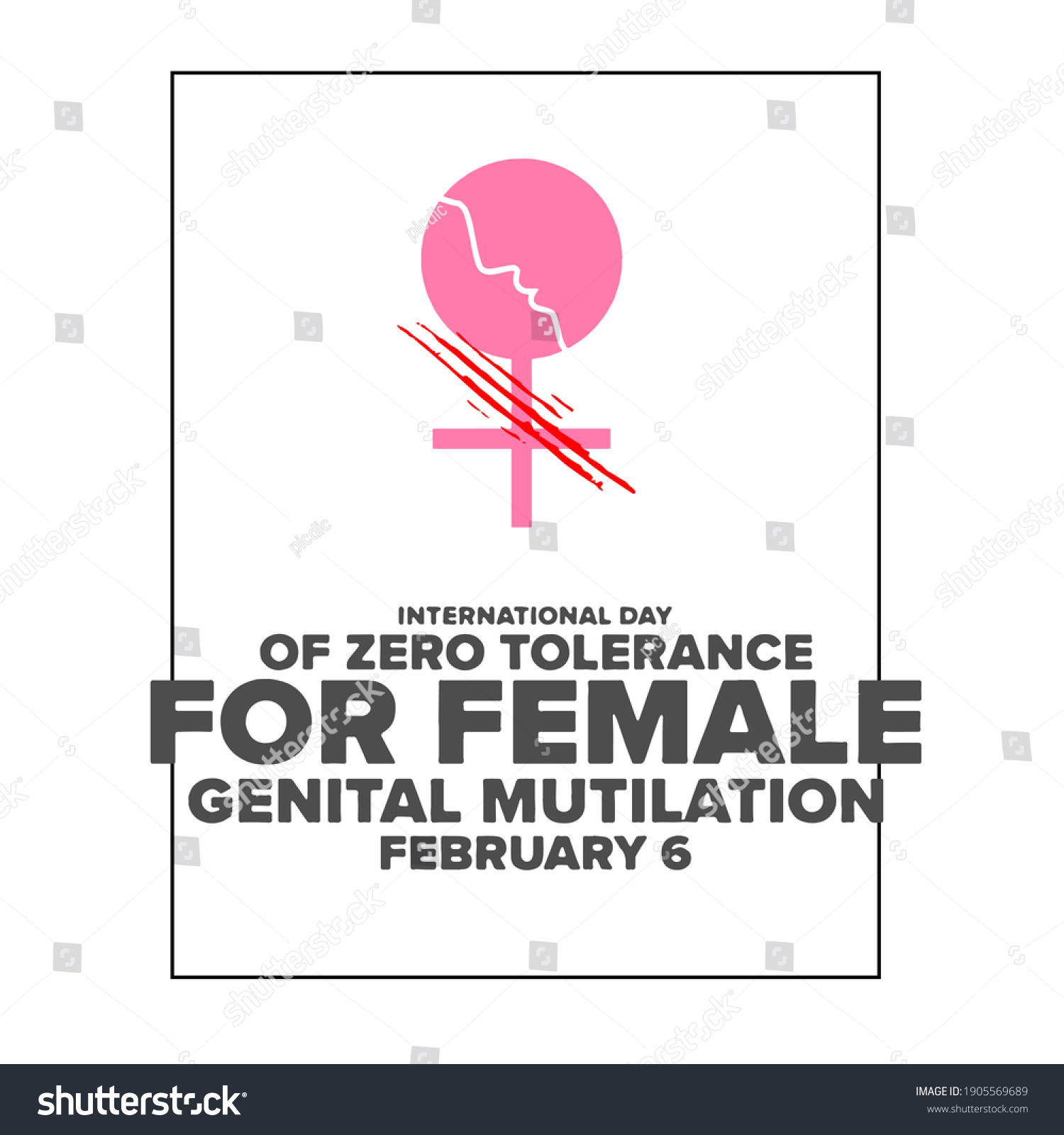 International Day Zero Tolerance Female Genital Stock Vector Royalty Free 1905569689 6676