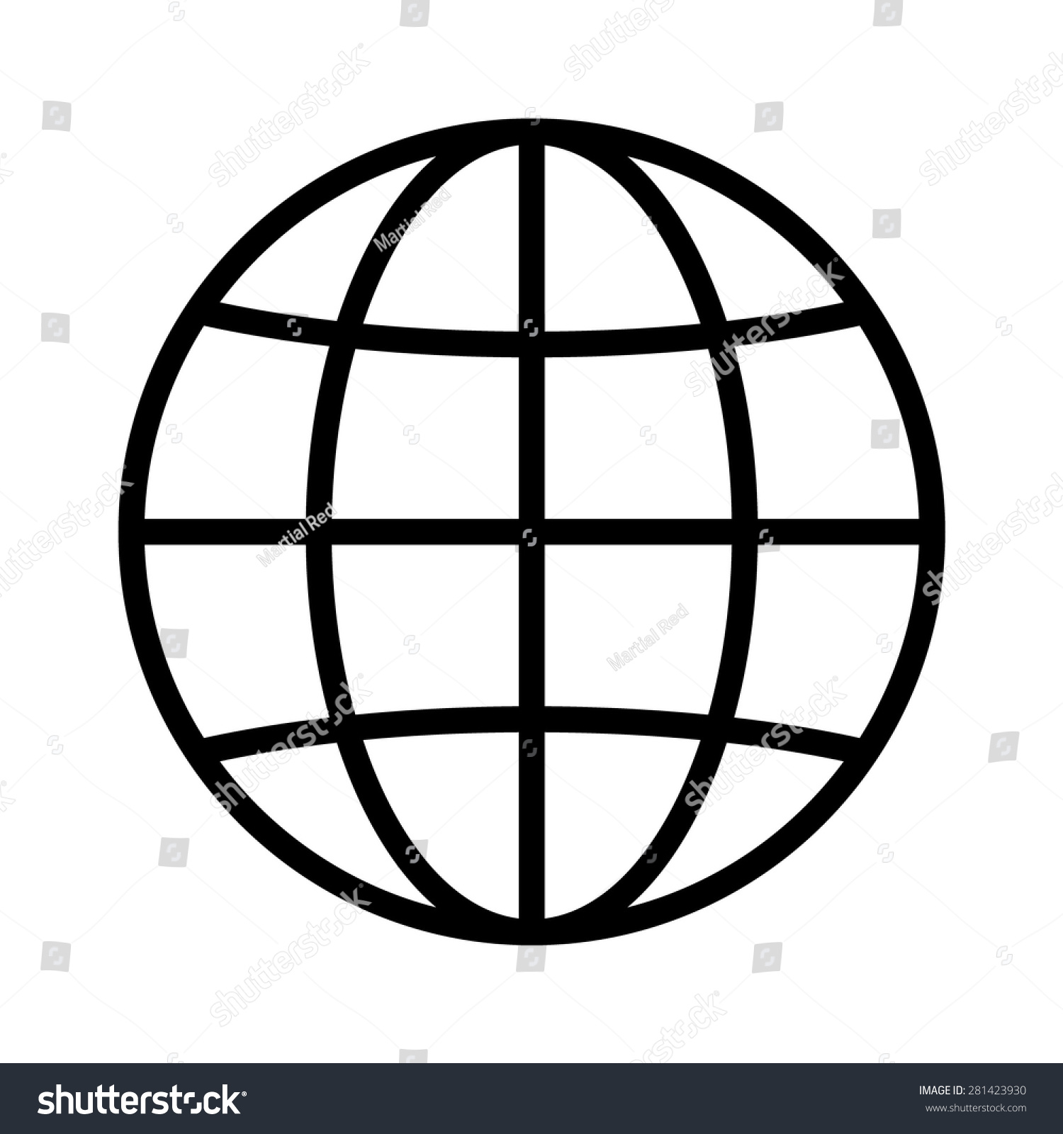 International Globe World Globe Line Art Stock Vector Royalty Free