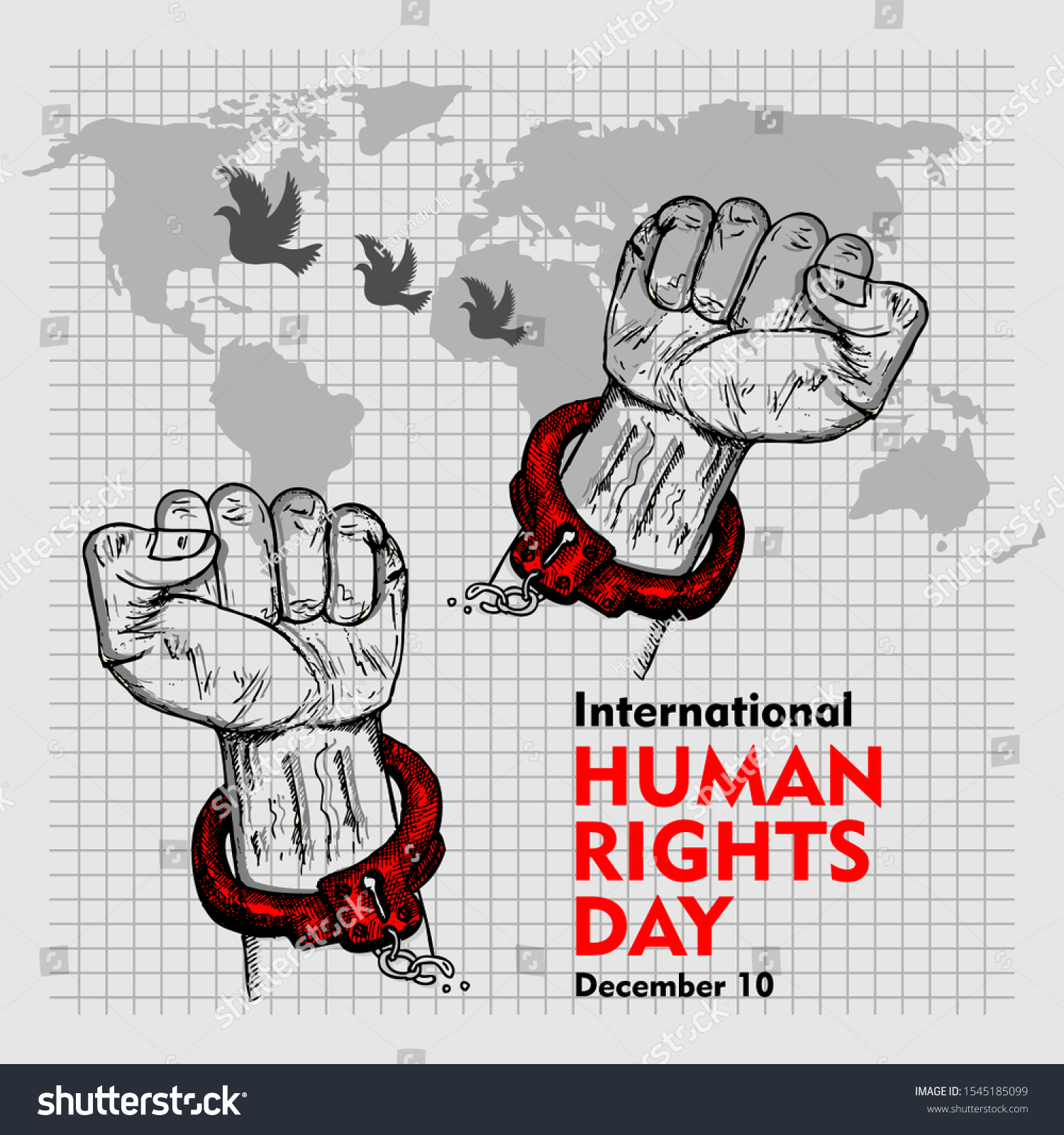 International Human Rights Day Poster Banner Stock Vector Royalty Free