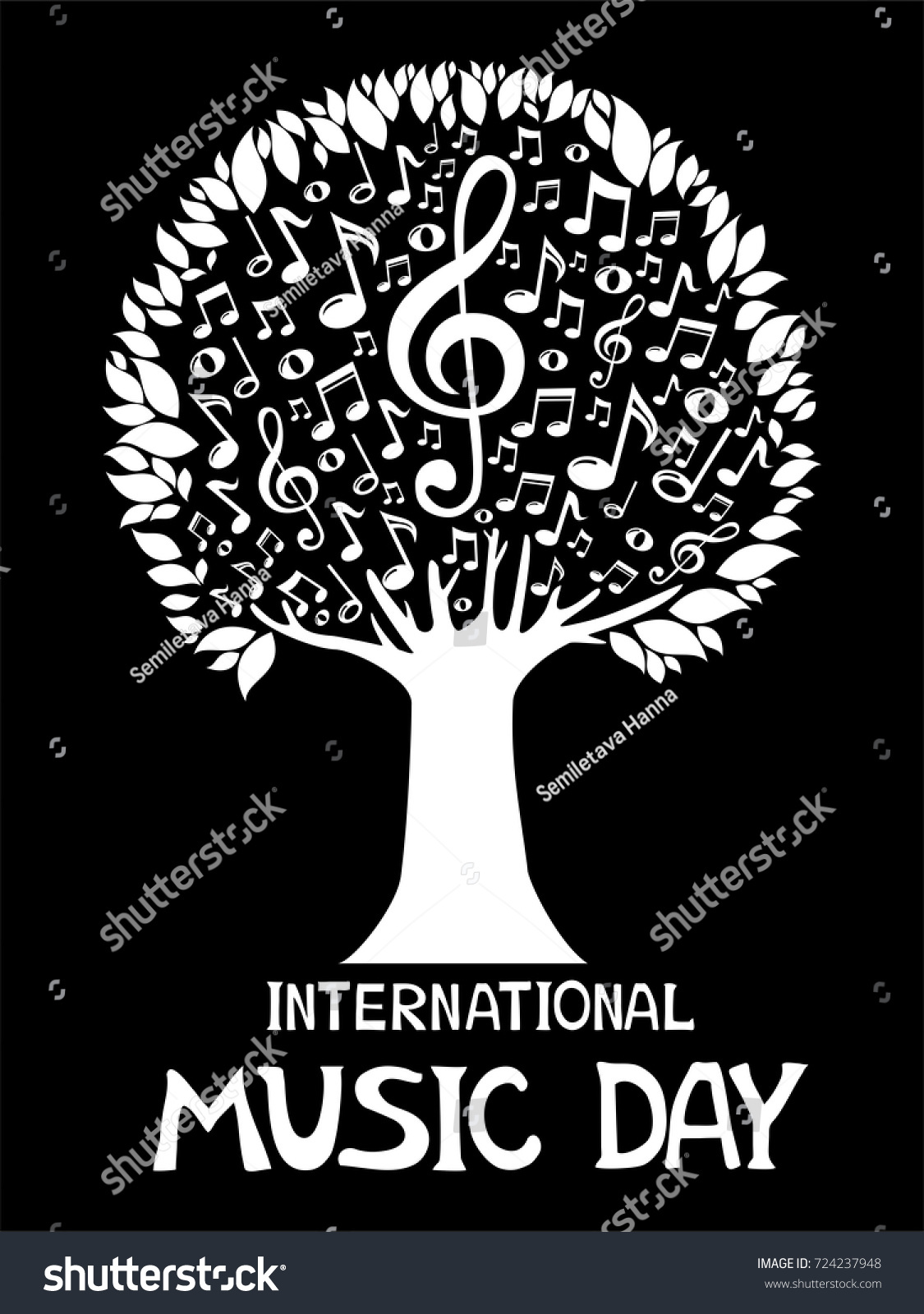 International Music Day Music Notes Vector Stock Vector Royalty Free 724237948