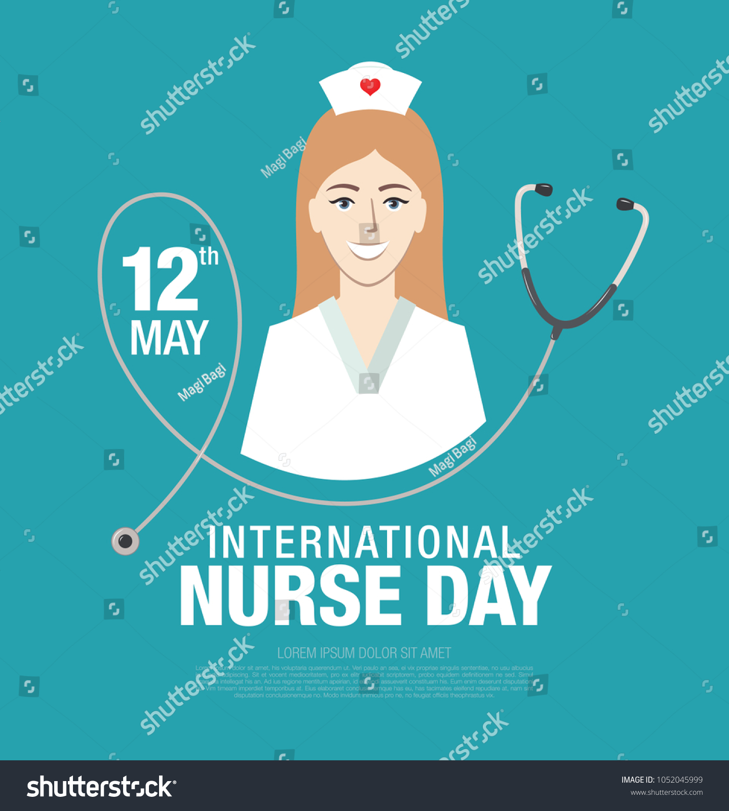 International Nurse Day Banner Layout Design Stock Vector (Royalty Free