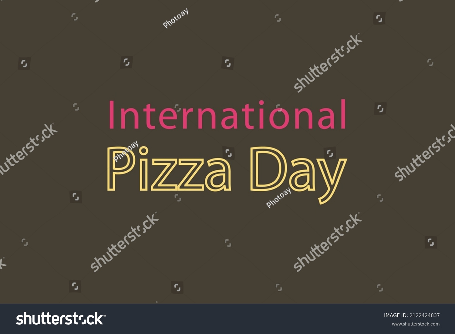 International Pizza Day Typography Text Vector Stock Vector (Royalty