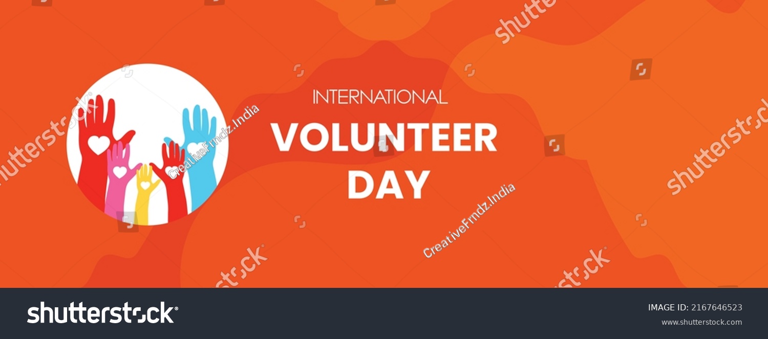 International Volunteer Day Banner Design Stock Vector (Royalty Free