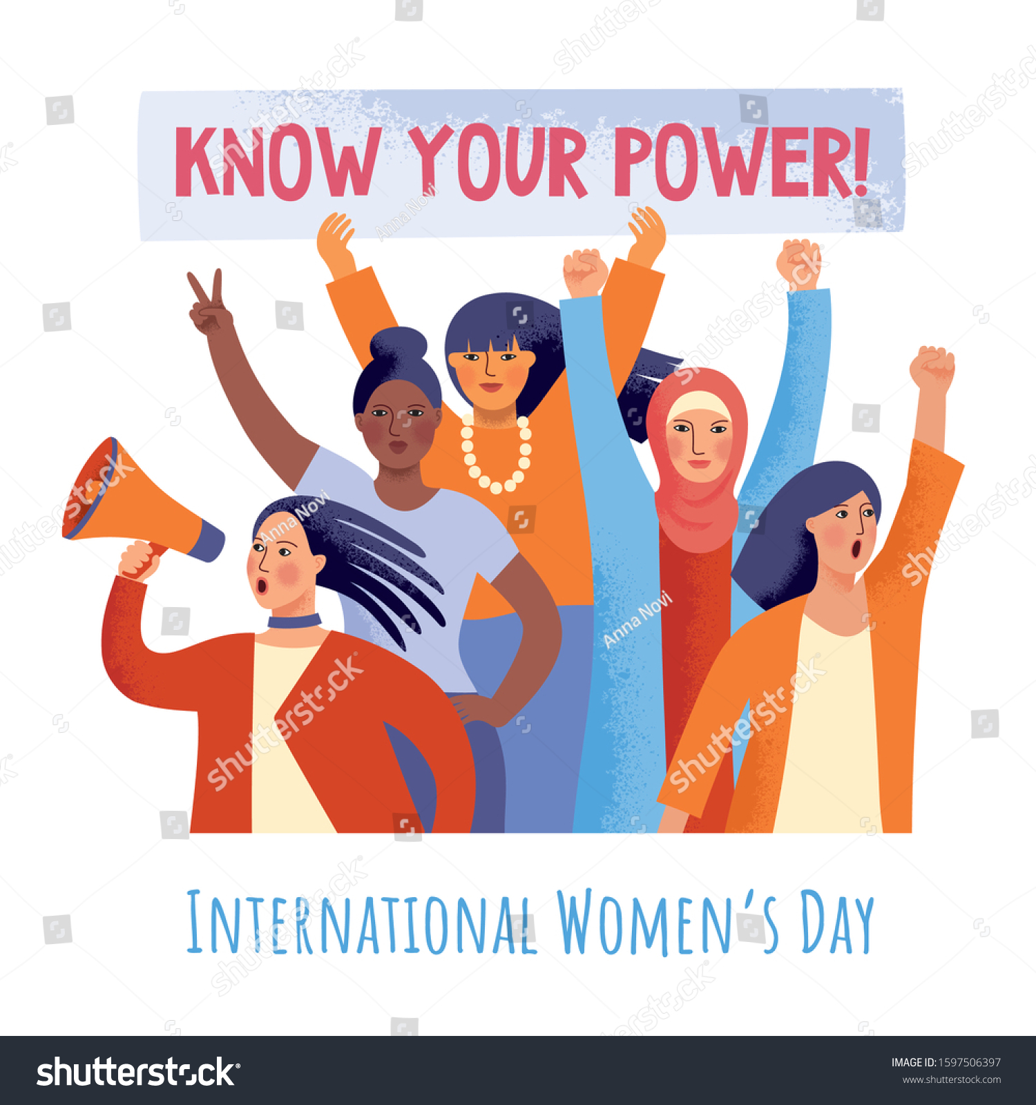 International Womens Day Womens Empowerment Concept Stock Vector ...