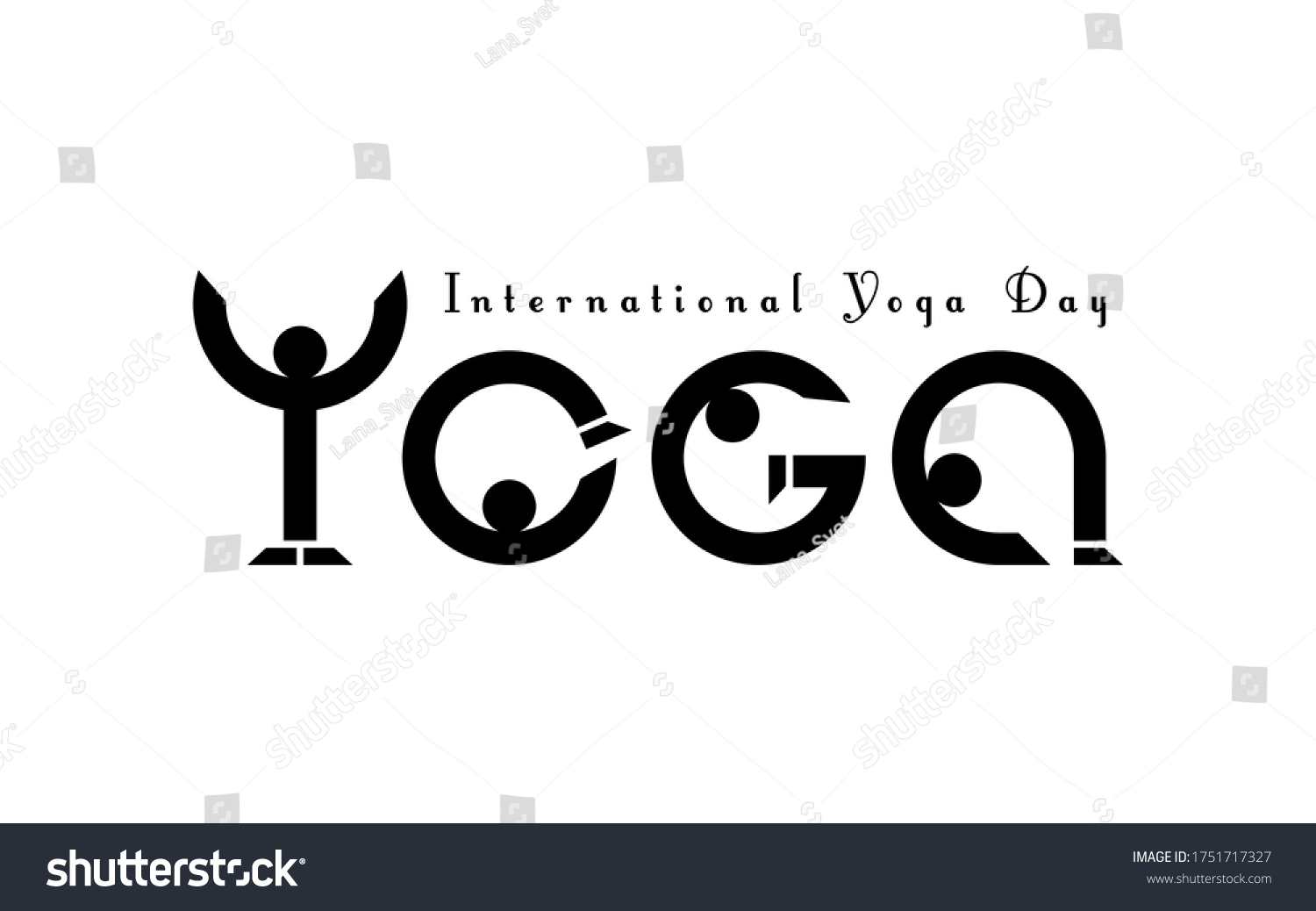 International Yoga Day Word Yoga Made Stock Vector (Royalty Free ...