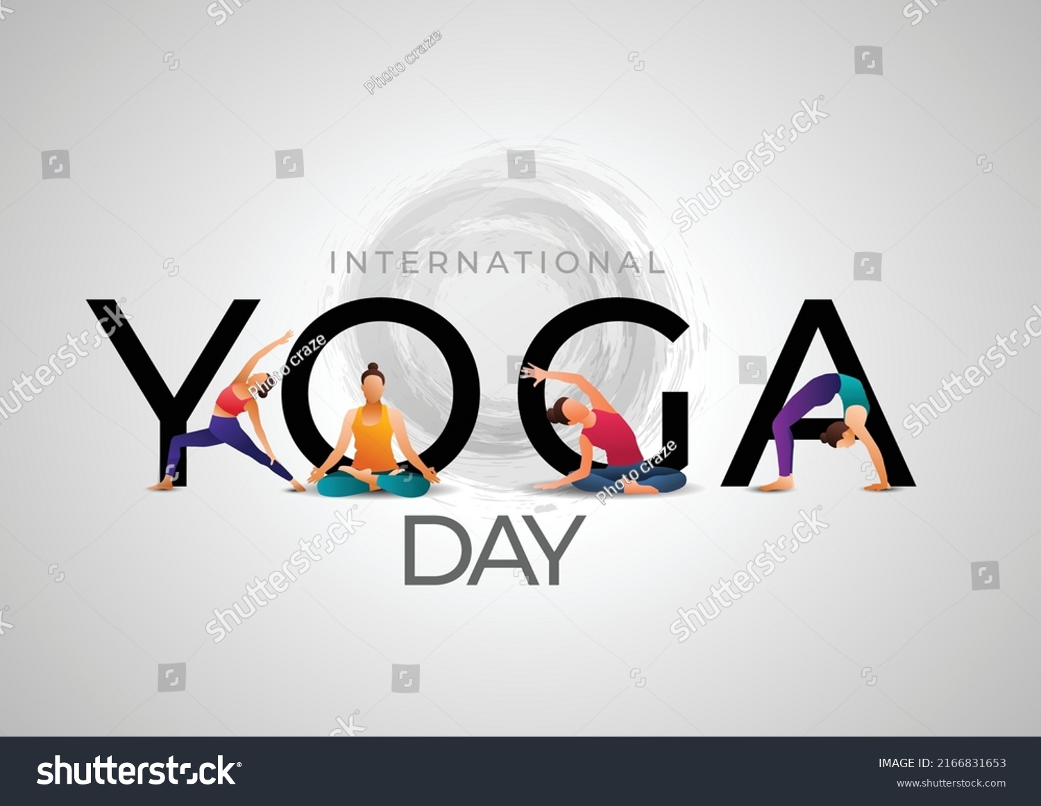 International Yoga Day Yoga Body Posture Stock Vector (Royalty Free ...