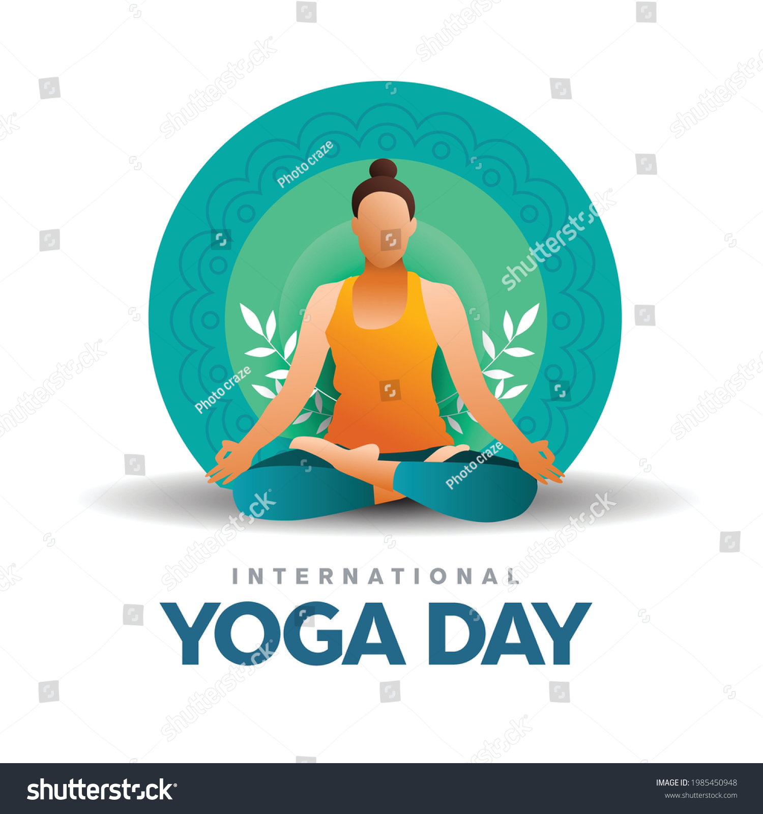 International Yoga Day Yoga Body Posture Stock Vector (Royalty Free ...