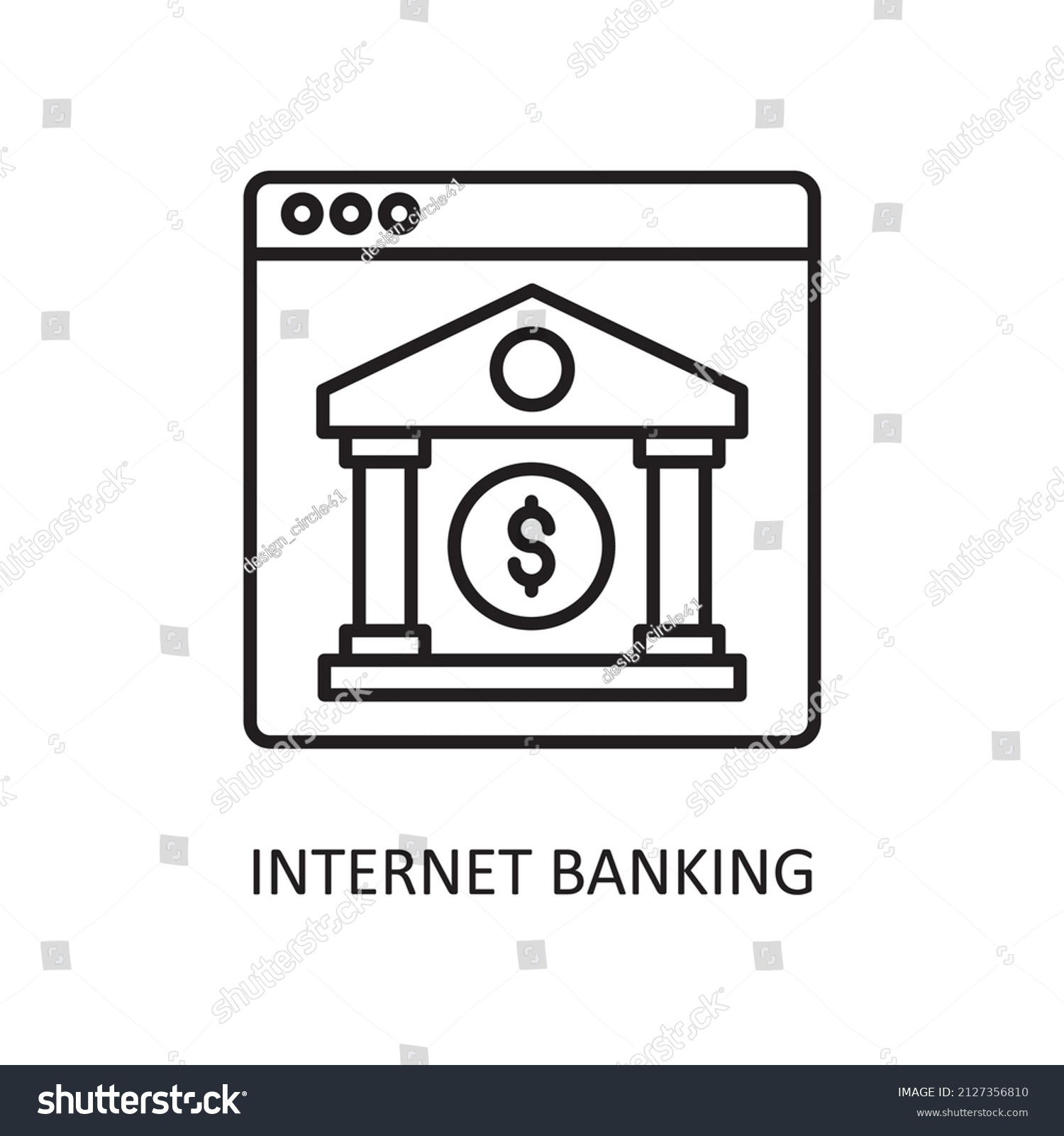 Internet Banking Vector Outline Icon Design Stock Vector (Royalty Free ...