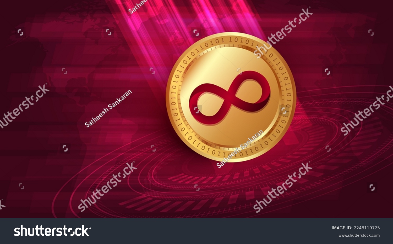 SVG of Internet Computer Protocol (ICP) crypto currency banner and background svg