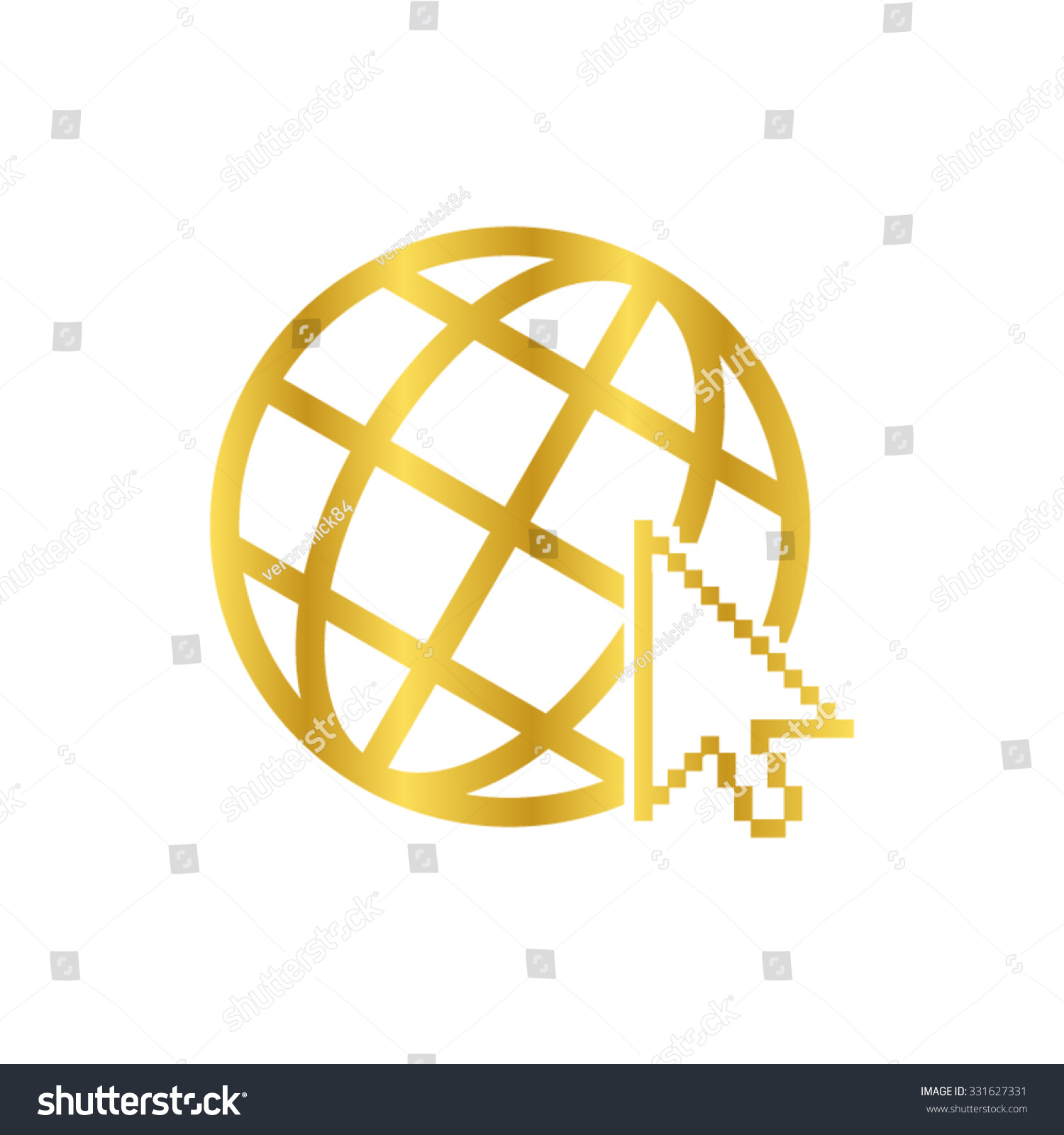 Internet Gold Vector Icon Stock Vector Royalty Free