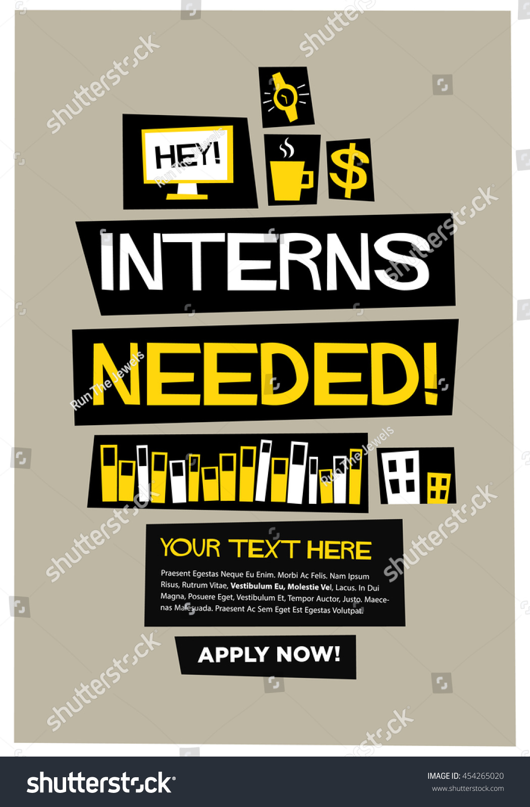 interns needed flat style vector illustration stock vector interns needed flat style vector illustration stock vector, Presentation templates