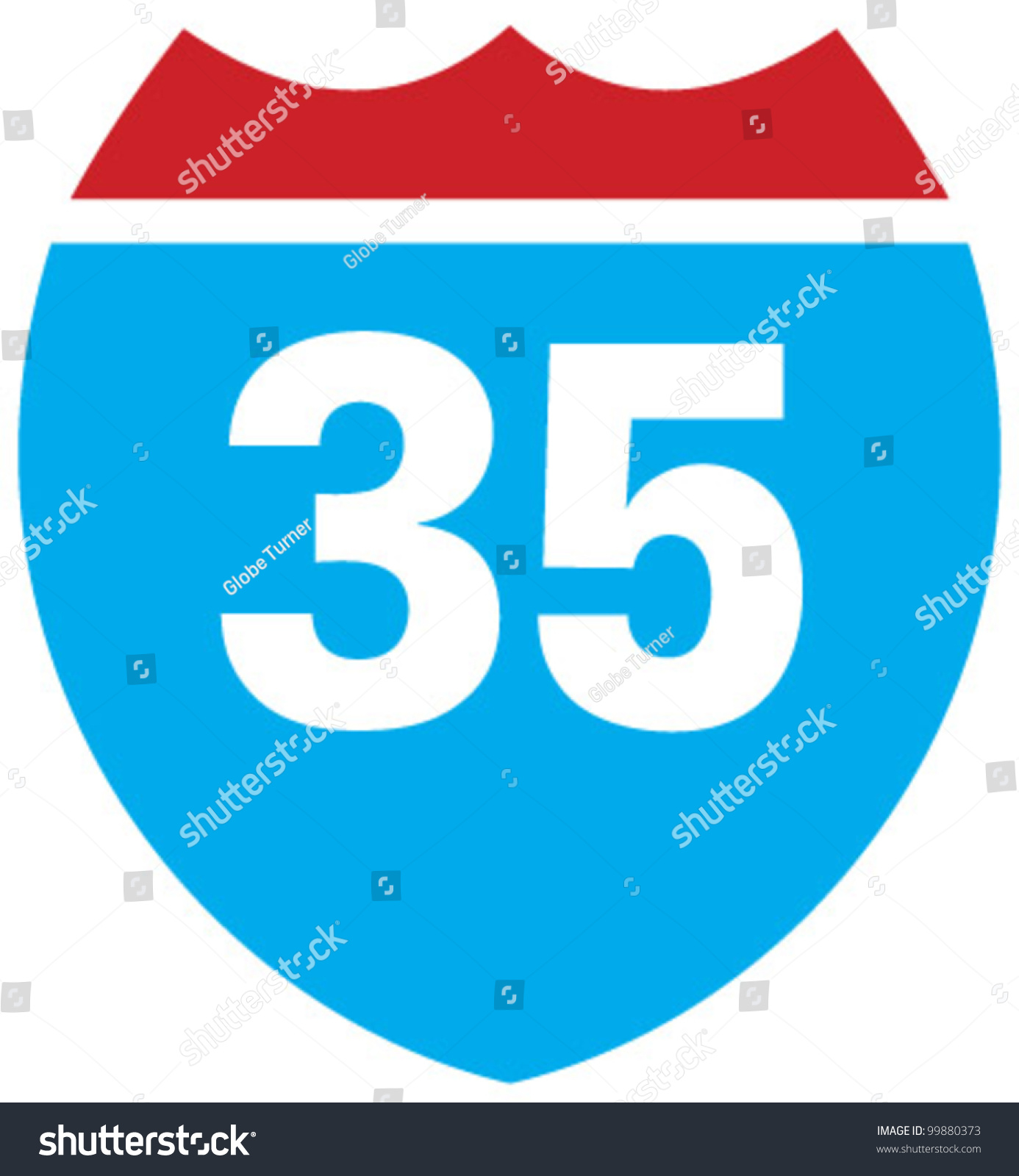 Interstate 35 Highway Sign Stock Vector (Royalty Free) 99880373