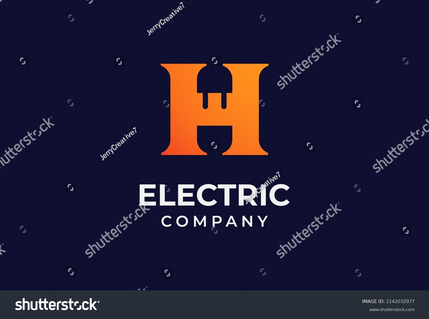 Intiai H Logo Letter H Electric Stock Vector (Royalty Free) 2142032977