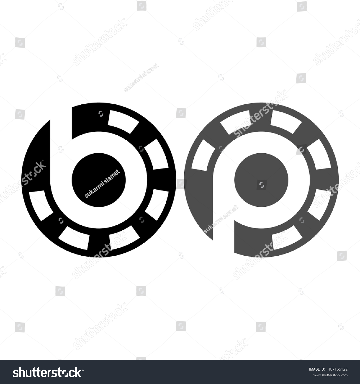 Intial Bp Logo Vector Stock Vector Royalty Free 1407165122