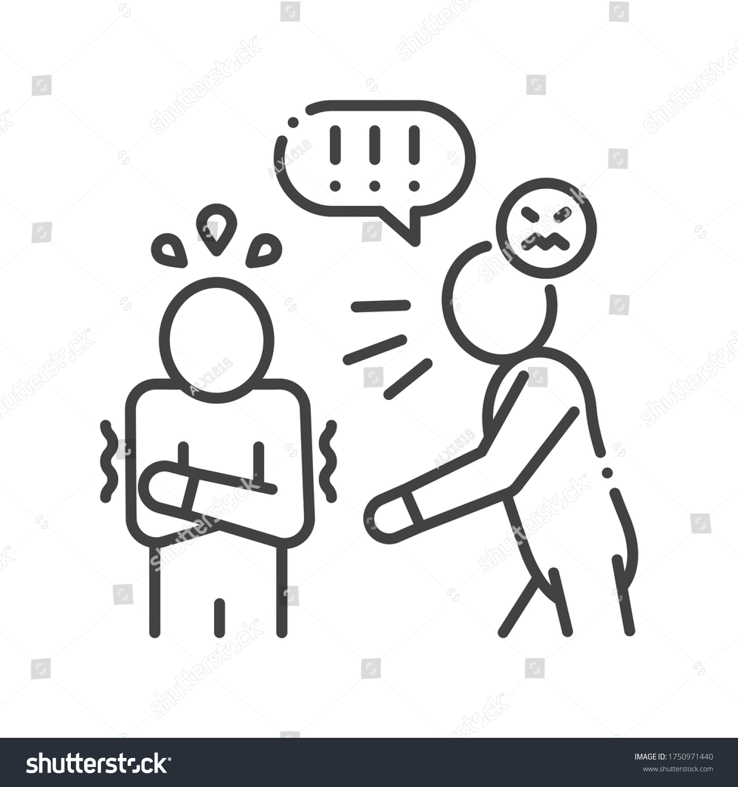 Intimidation Black Line Icon Verbal Bullying Stock Vector Royalty Free 1750971440 Shutterstock 2811