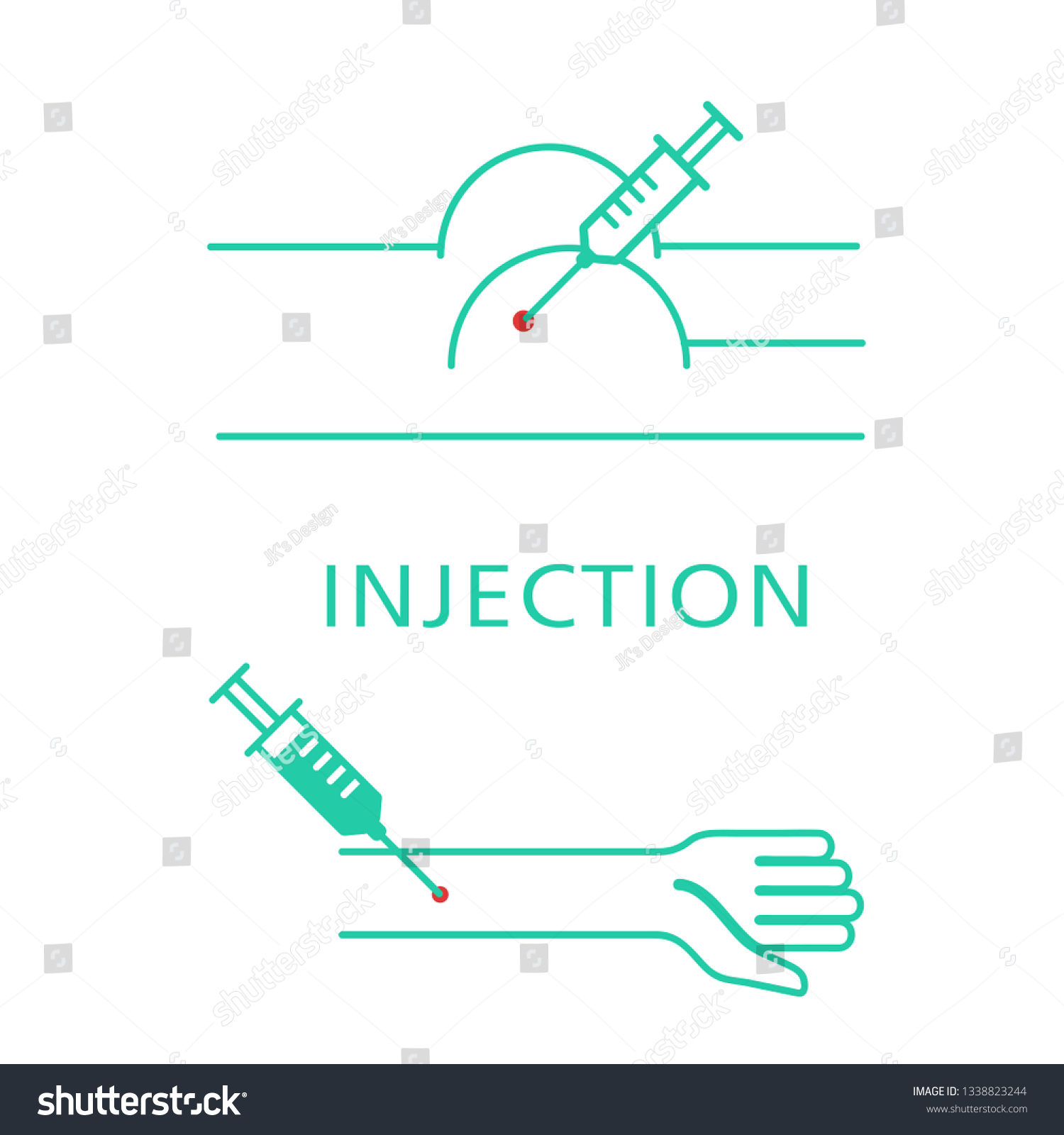 Intravenous Intramuscular Injection Vector Outline Icons: เวกเตอร์สต็อก ...