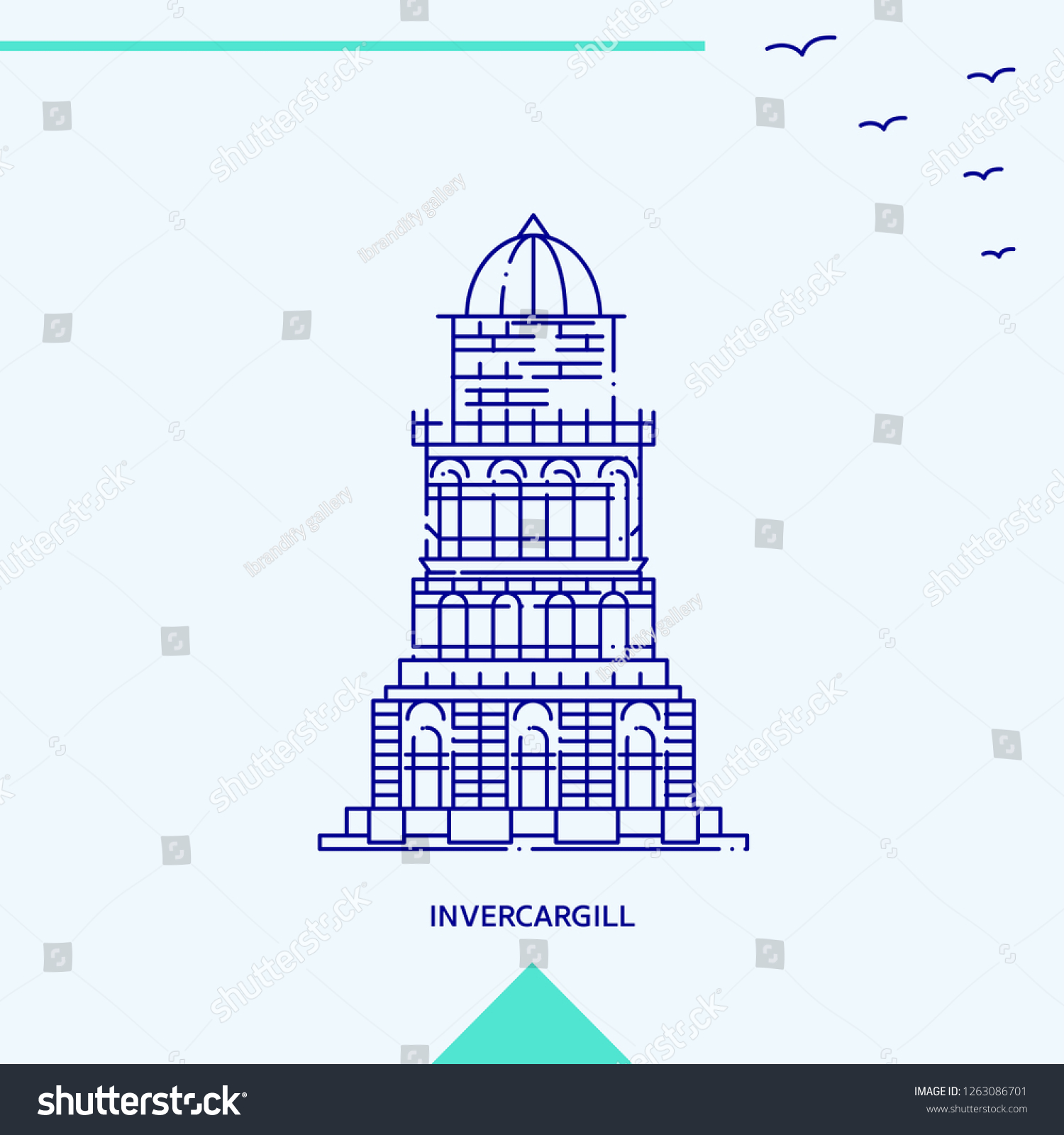 Invercargill Skyline Vector Illustration Stock Vector (Royalty Free ...