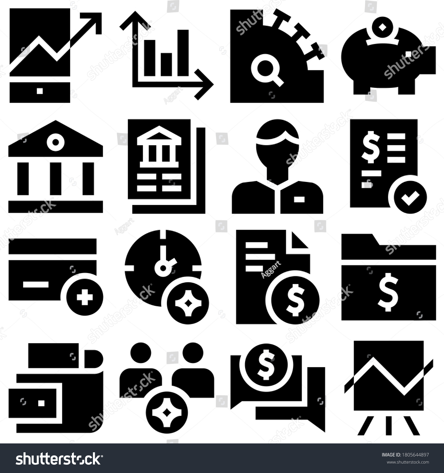 SVG of investment, Tax and finance icons vector set. Taxation and accounting, investment, loans, money savings, payment services, growth, interest, payment and business illustration svg