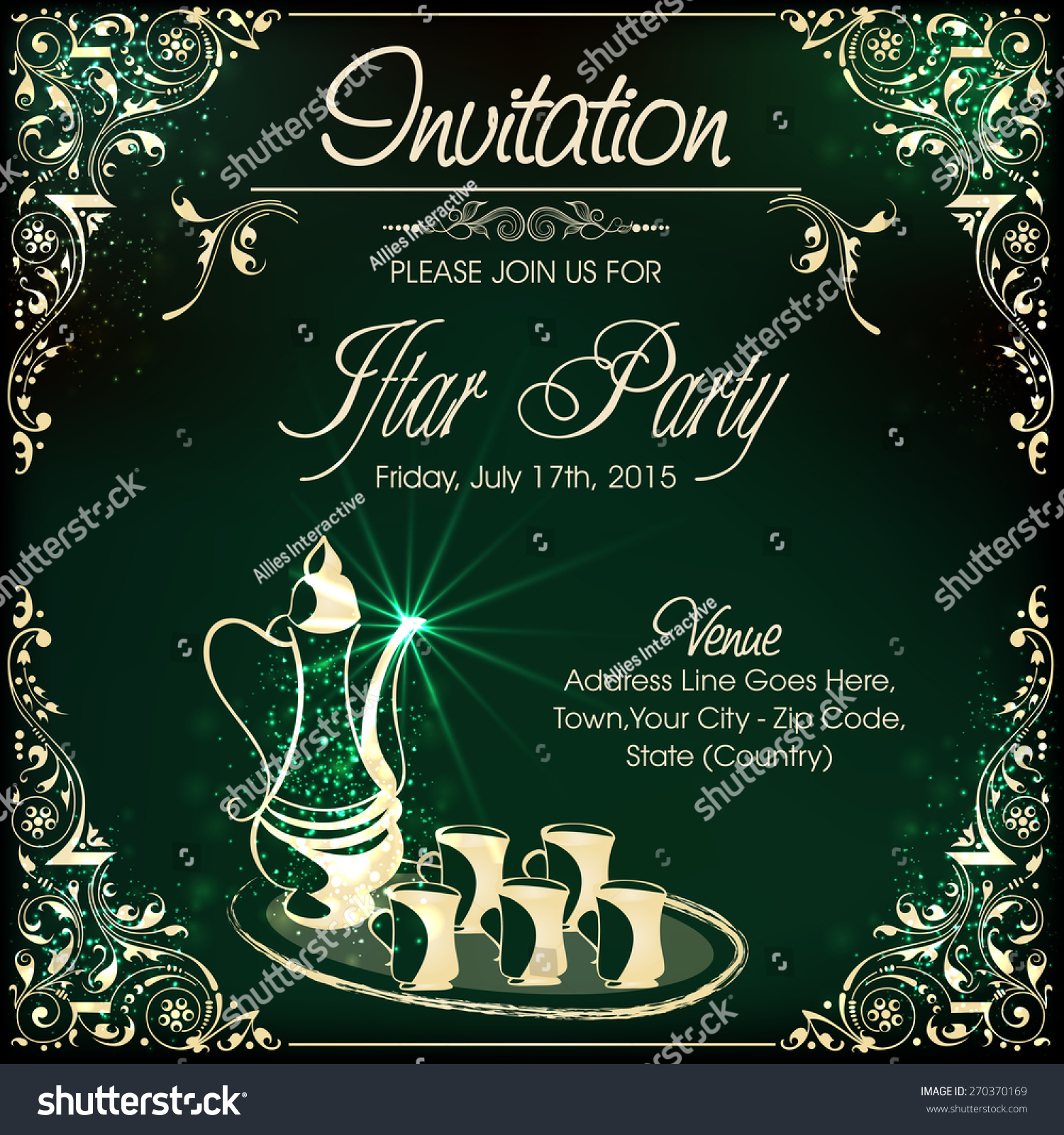 Invitation Card Design Iftar Party Celebrations Stock 