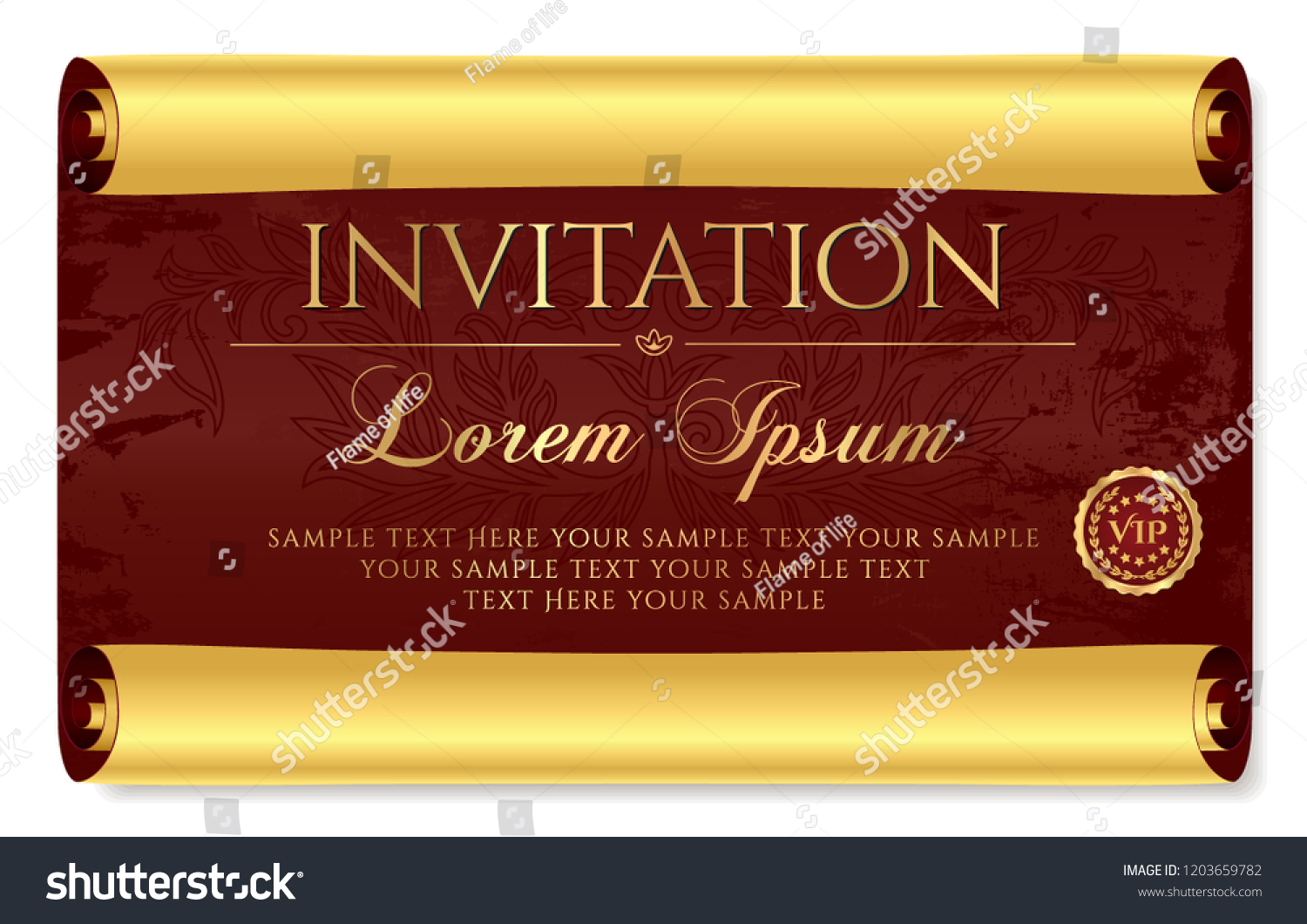 Invitation Design Medieval Old Vintage Scroll Stock Vector Invitation Design Medieval Old Vintage Scroll Stock Vector