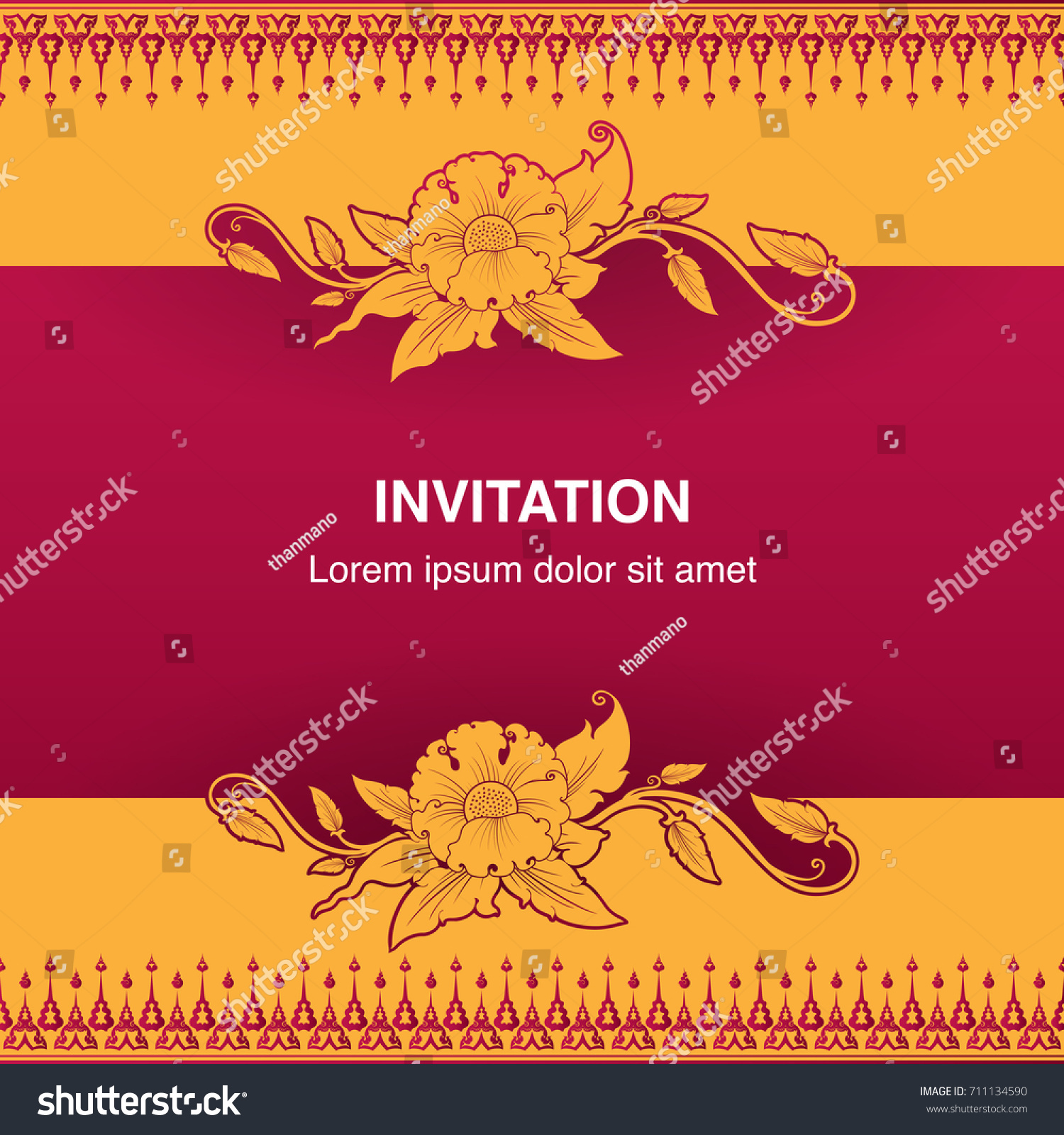 Invitation Design Template Vector Background Frame Stock Vector Royalty Free 711134590