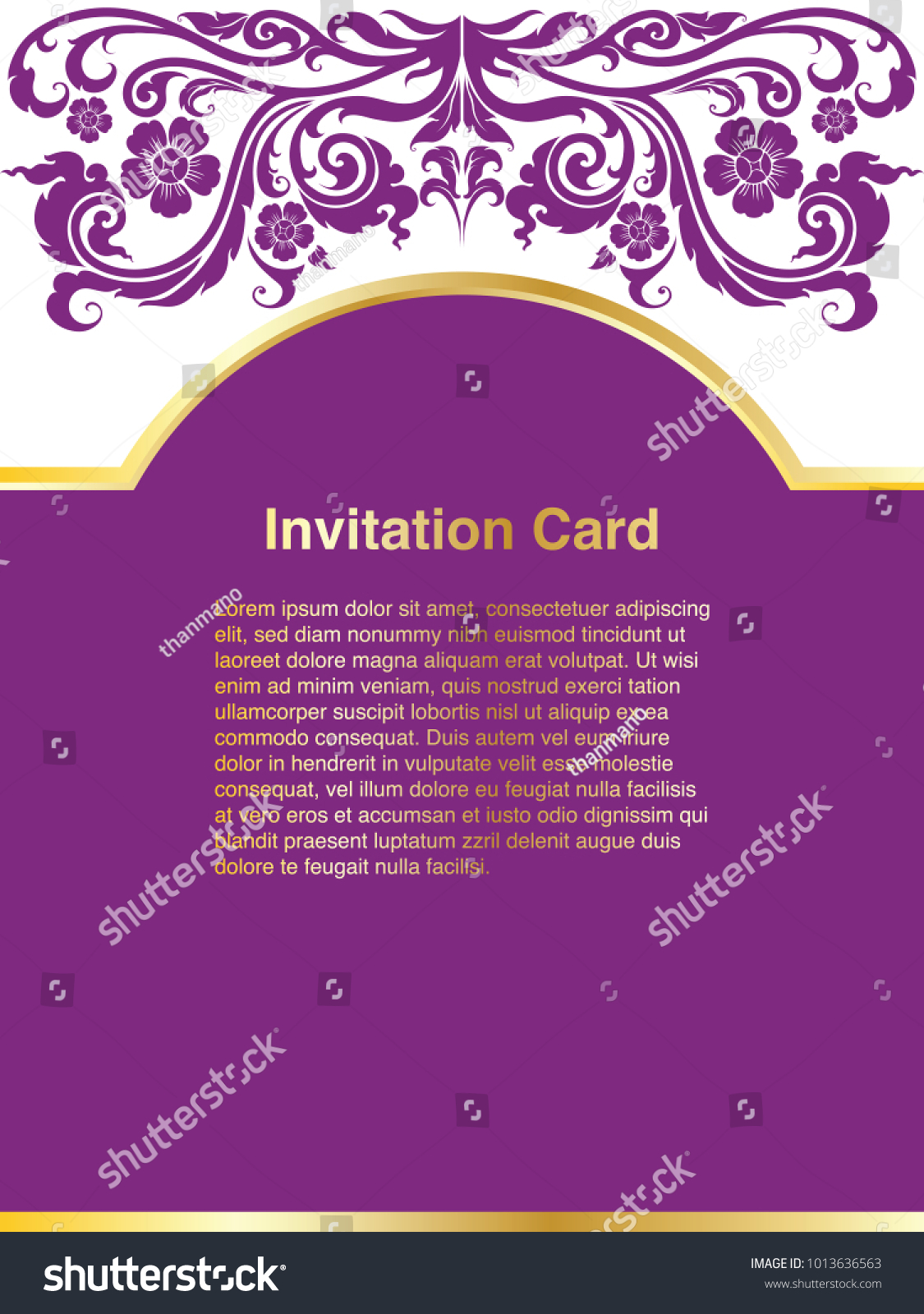 Invitation Template Background Frame Border Vector Stock Vector