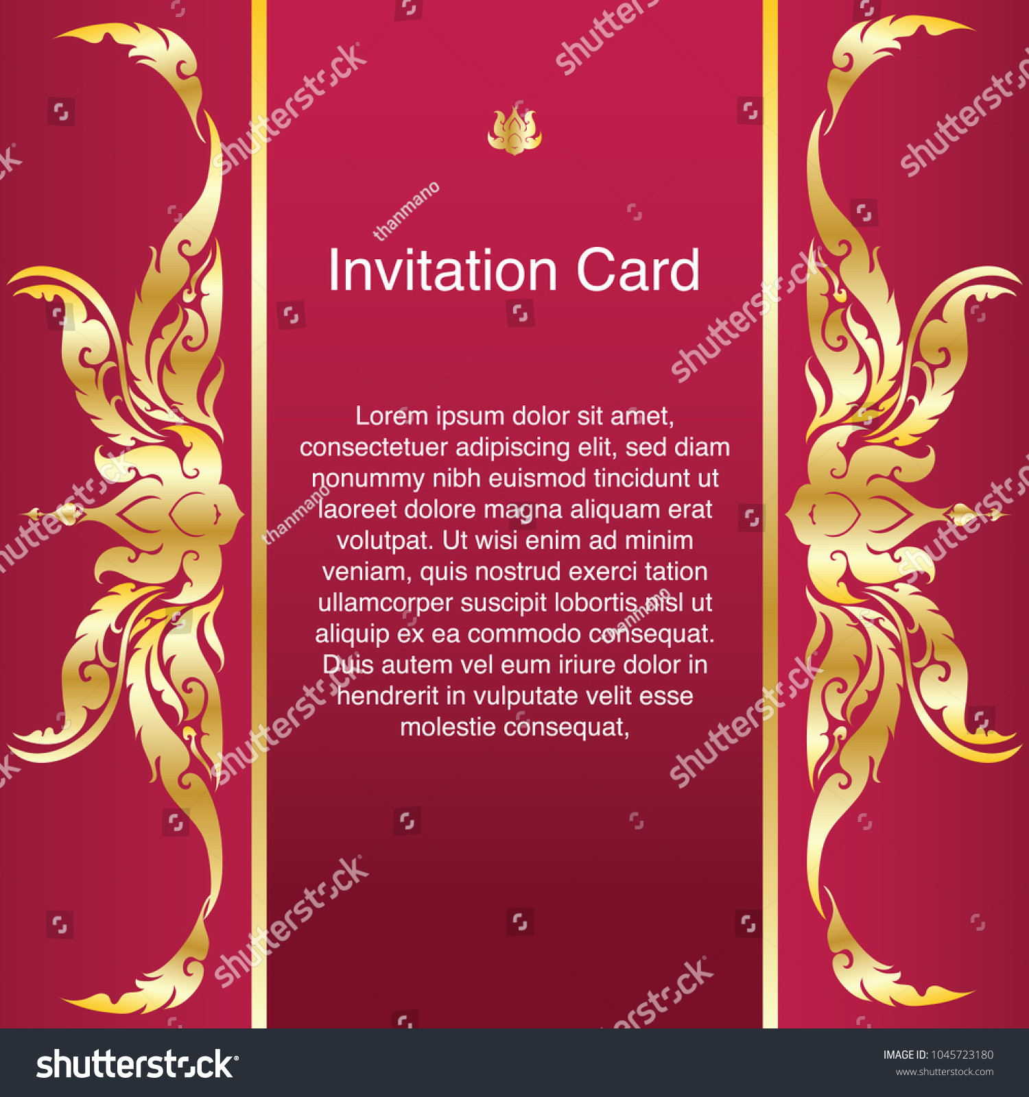 Invitation Template Background Frame Border Vector Stock Vector