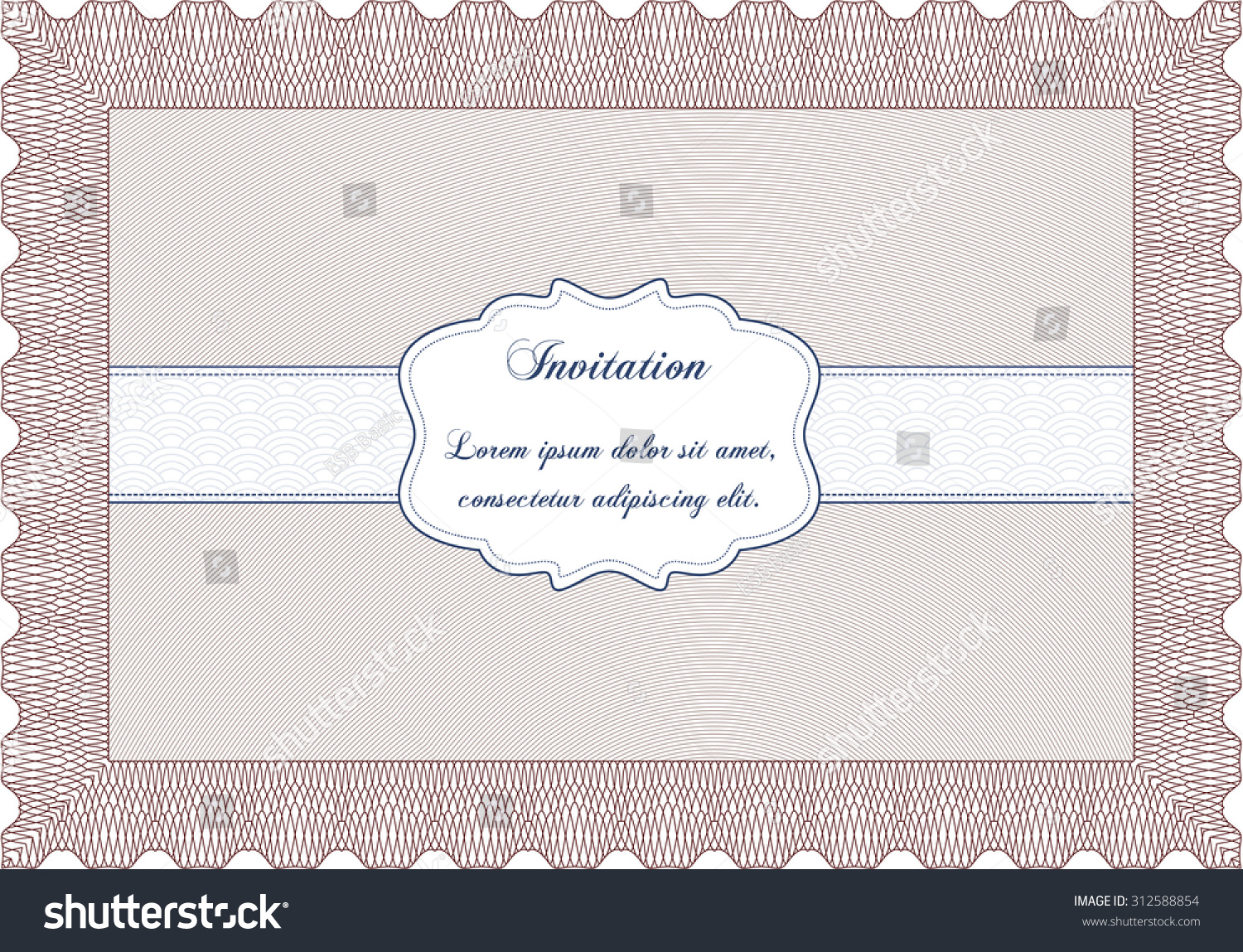 Invitation Template Border Framelovely Design Great Stock Vector