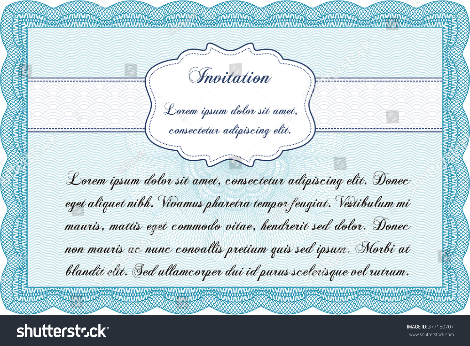 Invitation Template Detailed Easy Print Cordial Stock Vector (Royalty