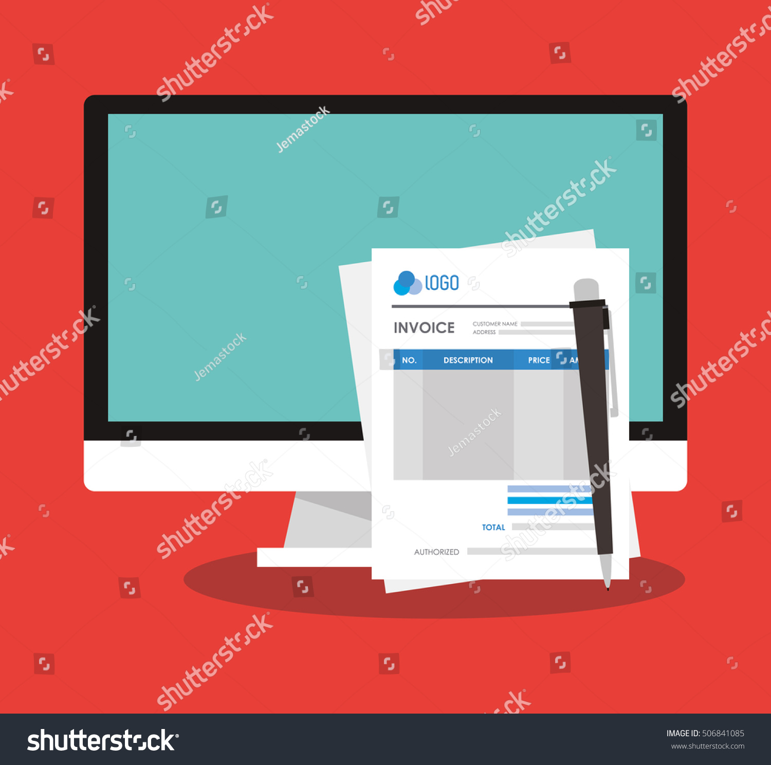 Invoice Document Computer Design Stock Vector (Royalty Free) 506841085