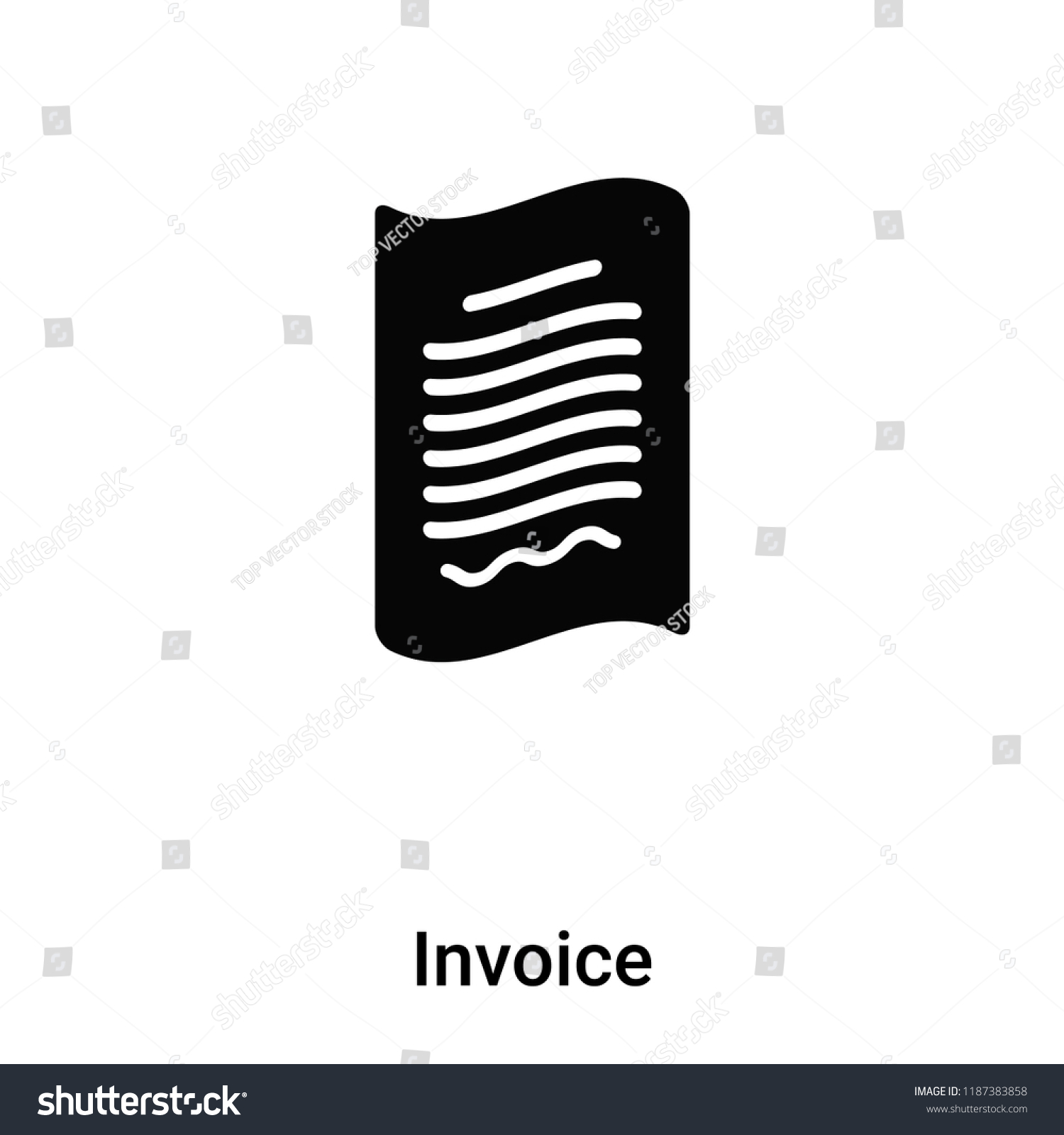 SVG of Invoice icon vector isolated on white background, logo concept of Invoice sign on transparent background, filled black symbol svg