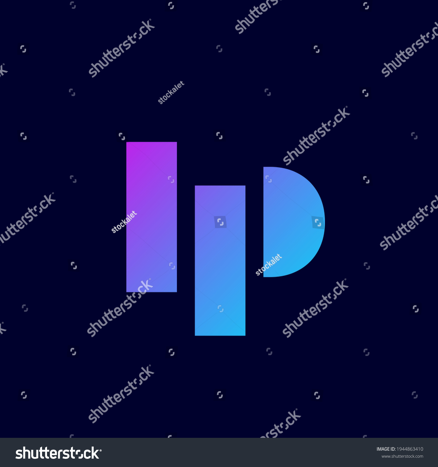 Ip Monogram Logotypographic Signature Iconneon Colors Stock Vector ...