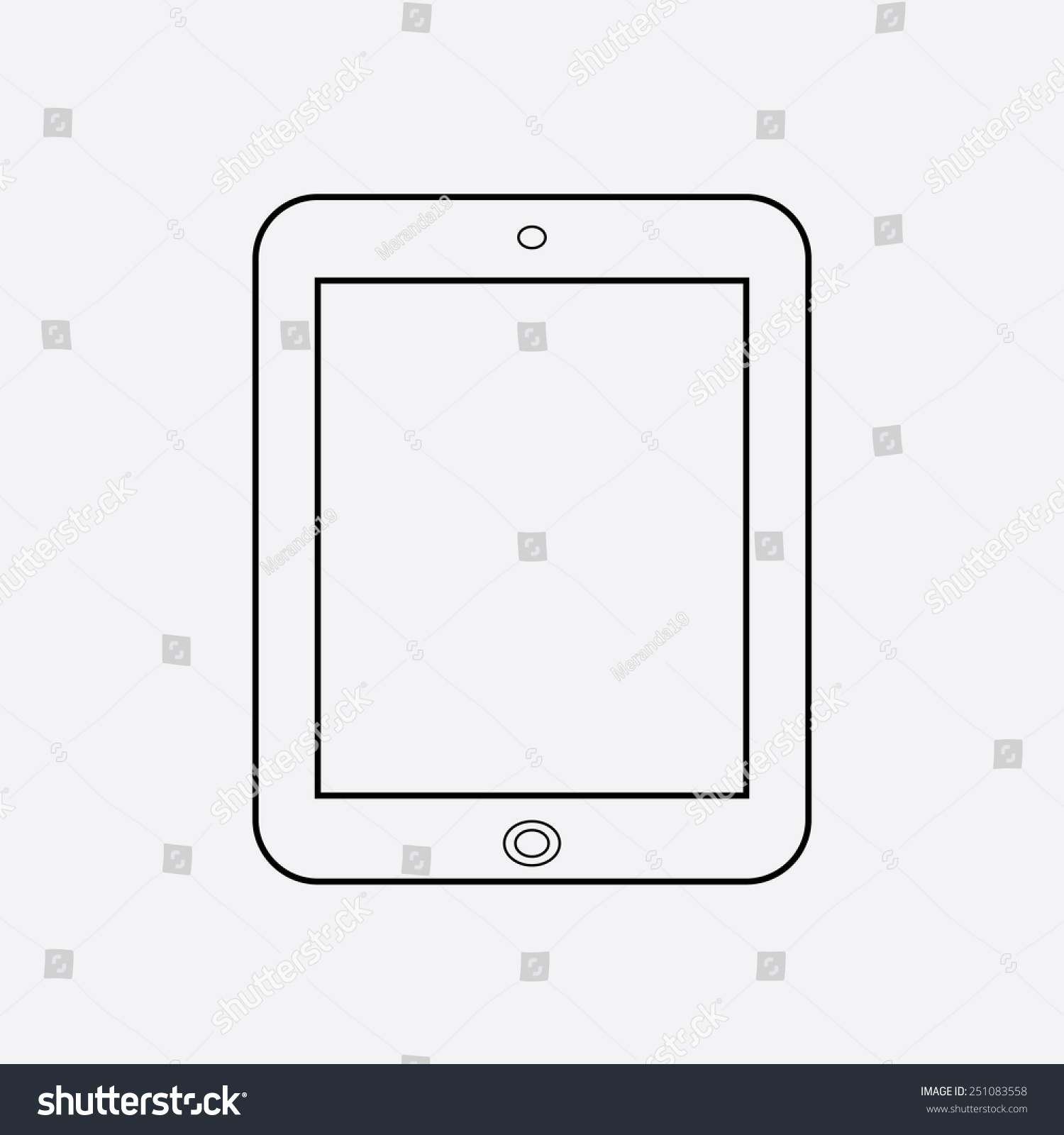 Ipad Outline Icon Stock Vector 251083558 - Shutterstock