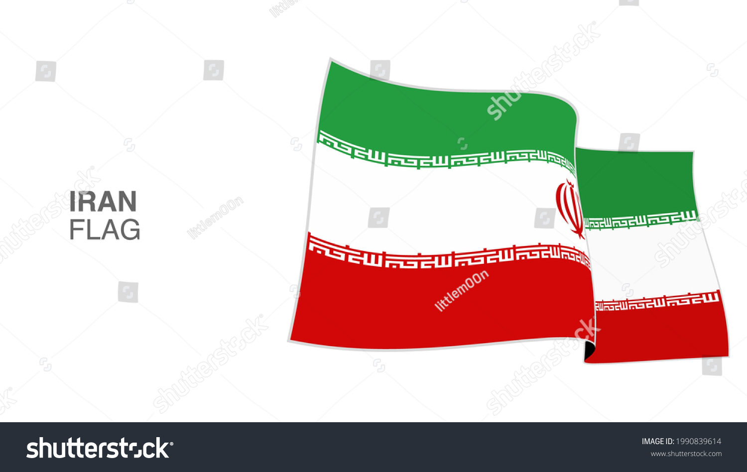 Iran Flag Waving Wind Vectors Stock Vector (Royalty Free) 1990839614