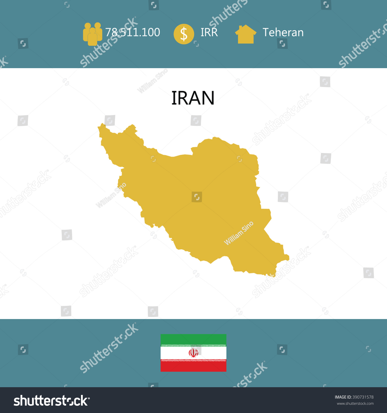 Iran Map Stock Vector (Royalty Free) 390731578 | Shutterstock