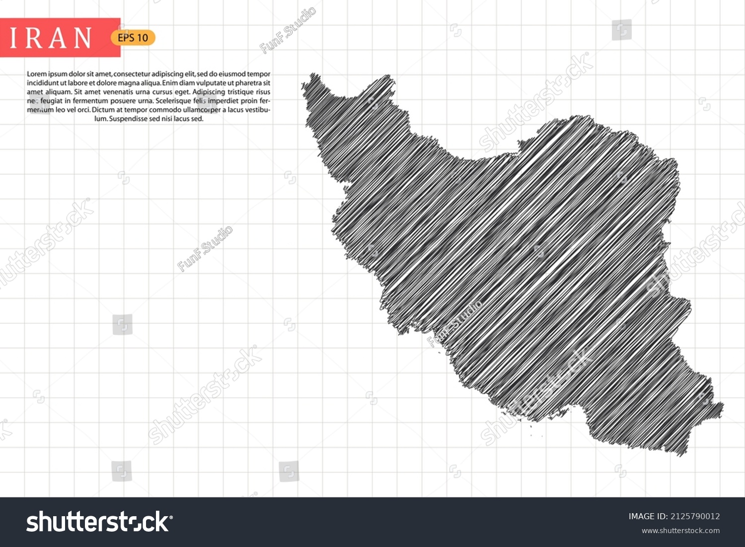 Iran Map World Map International Vector Stock Vector Royalty Free   Stock Vector Iran Map World Map International Vector Template With Black Outline Graphic Sketch And Old School 2125790012 